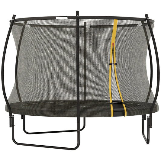 8ft Outdoor Trampoline with Enclosure Net, Spring Cover