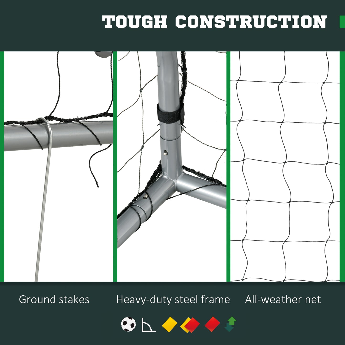 6ft x 4ft Football Goal, Set of 2 Football Net for Garden