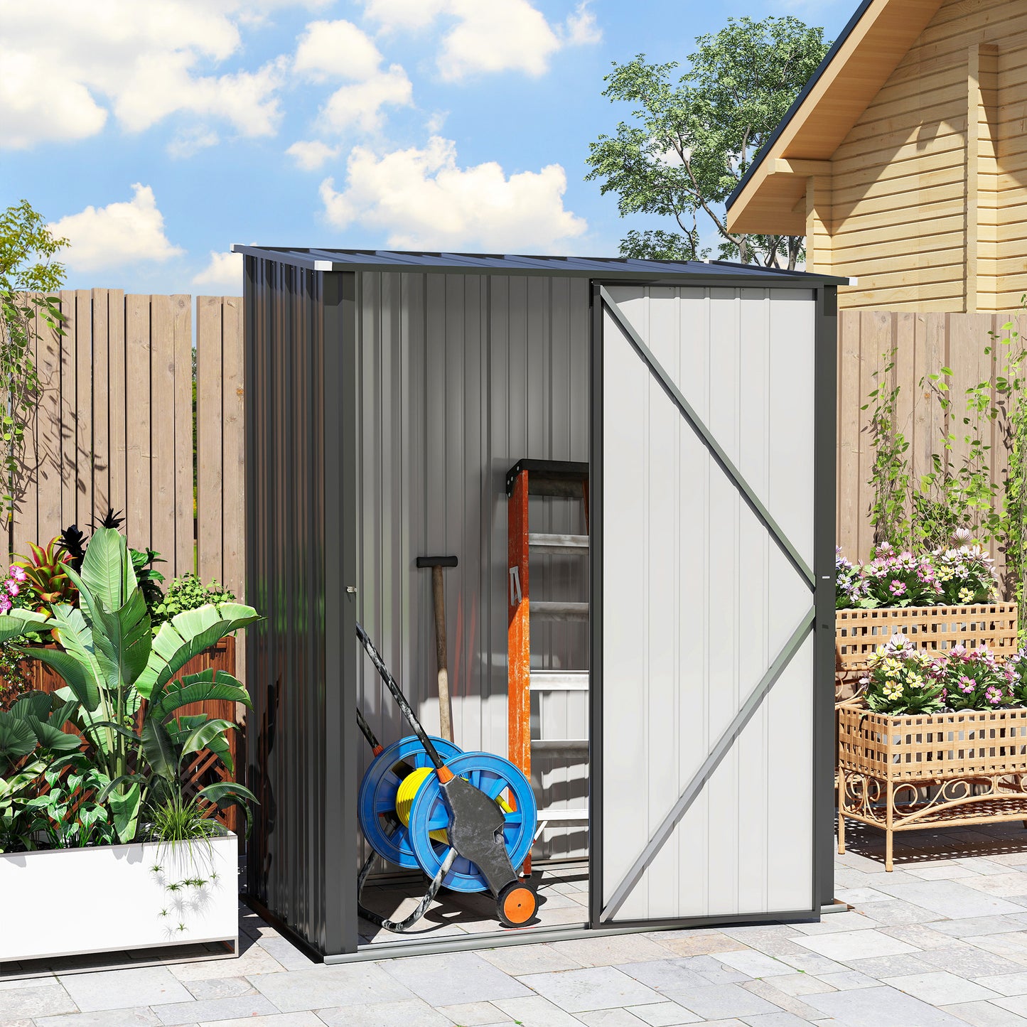 5.3 x 3.1ft Corrugated Steel Garden Shed