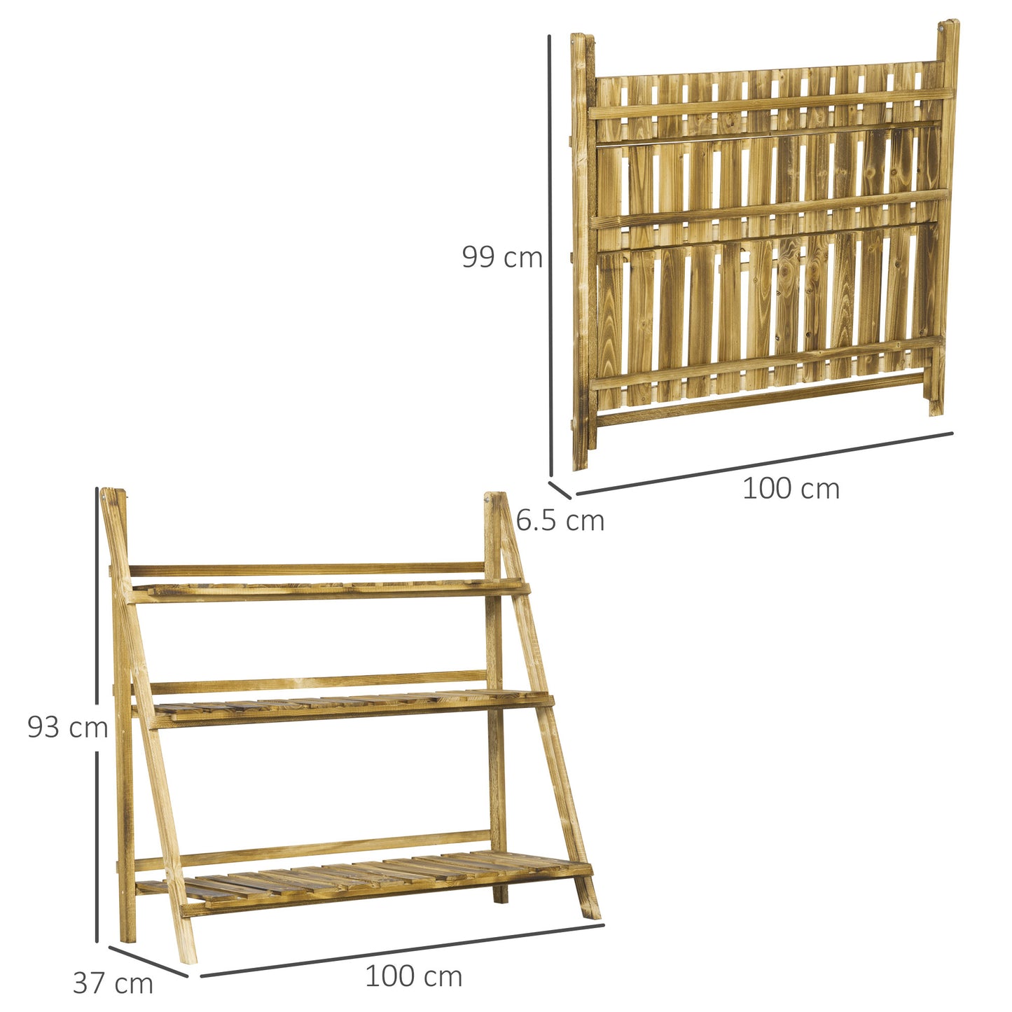 Wooden Folding Flower Pot Stand 3 Tier Garden Planter Display (1)