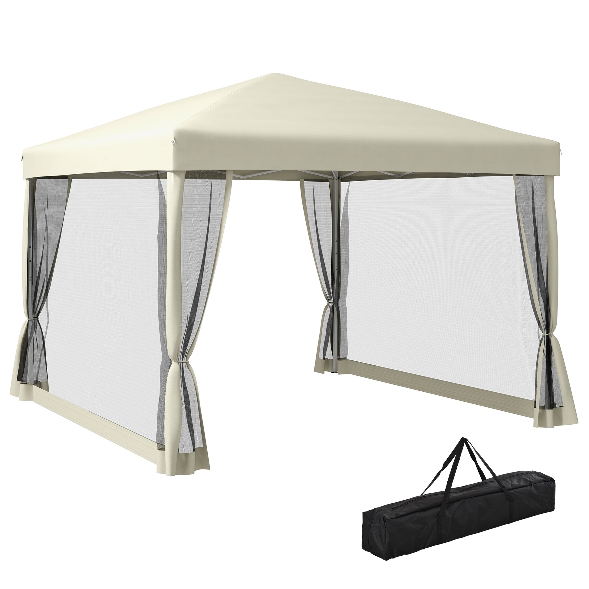 3 x 3(m) Pop Up Gazebo with 4 Mesh Sides and Carry Bag