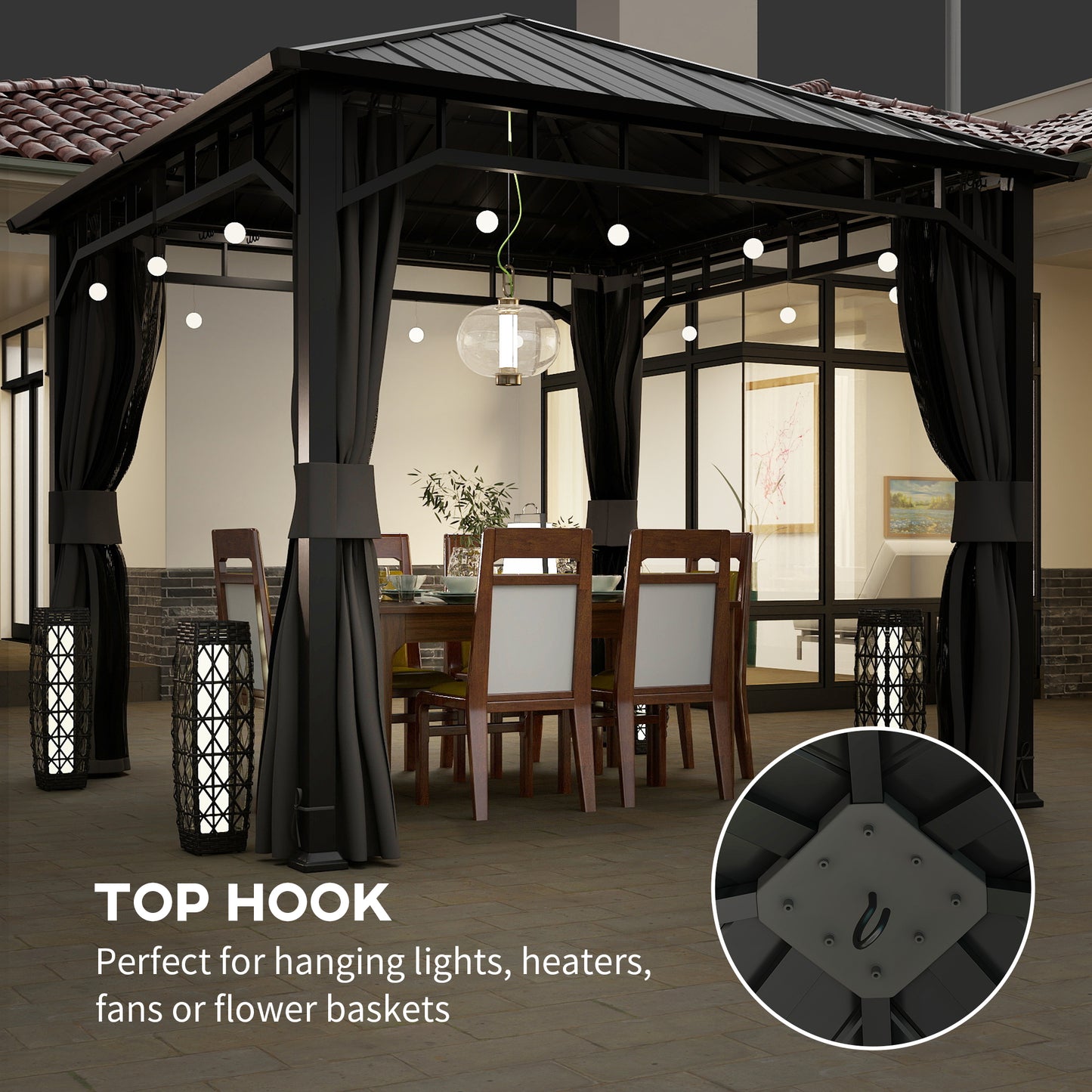 3 x 3(m) Hardtop Gazebo with Galvanised Steel Roof