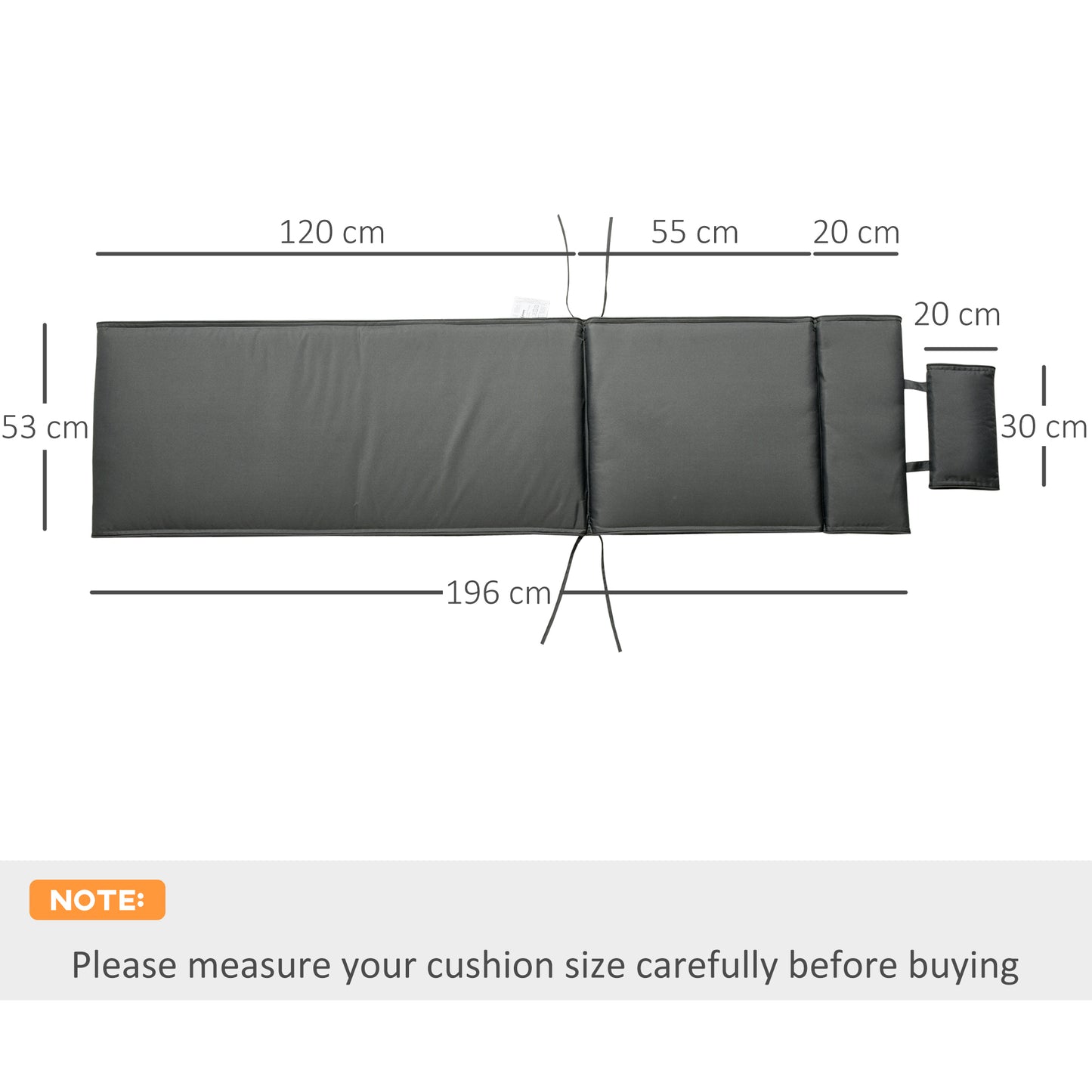 Garden Sun Lounger Cushion Replacement Soft Sunbed Reclining Chair