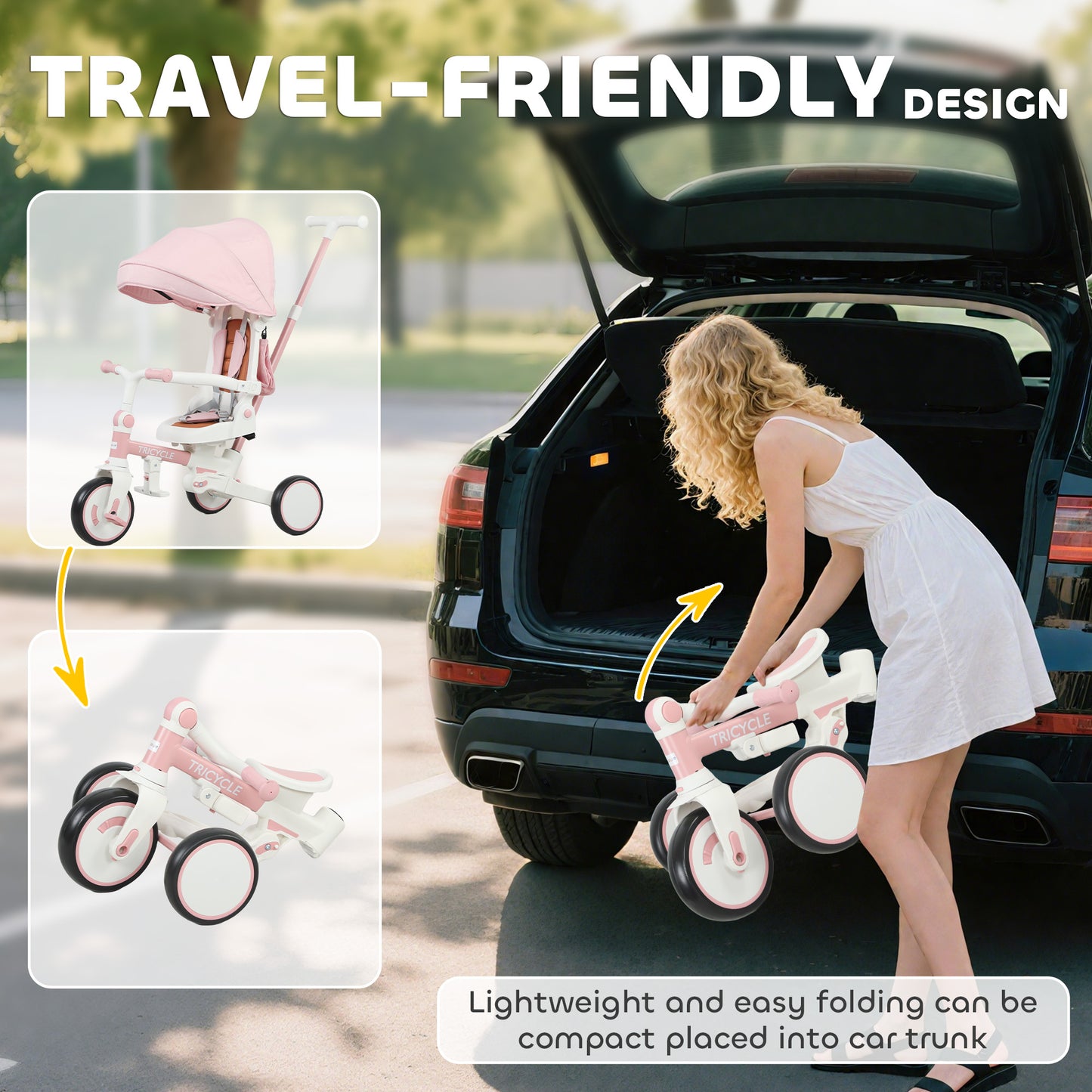 5 in 1 Kids Trike with Adjustable Backrest