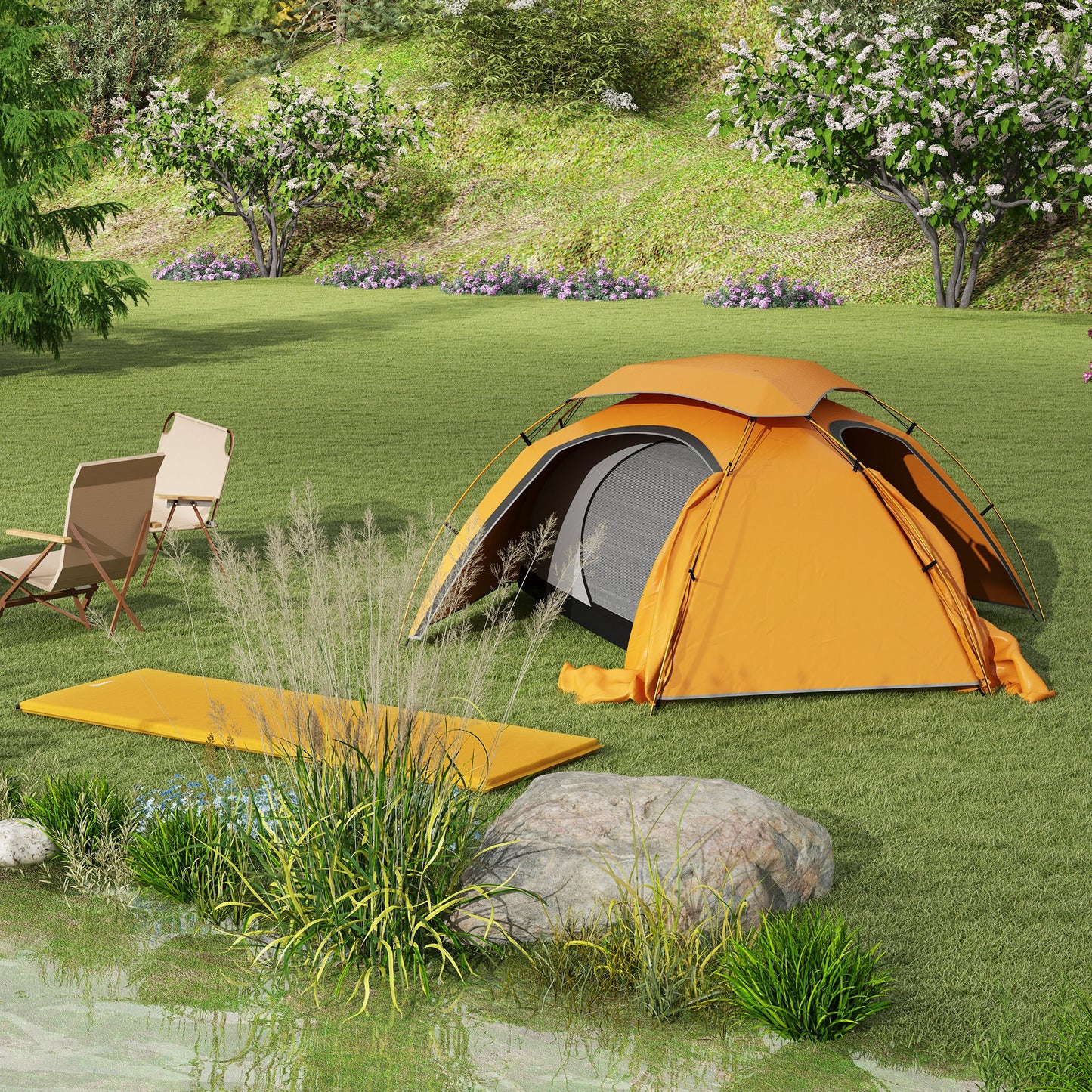 Camping Tent with Self Inflatable Mattress (1)