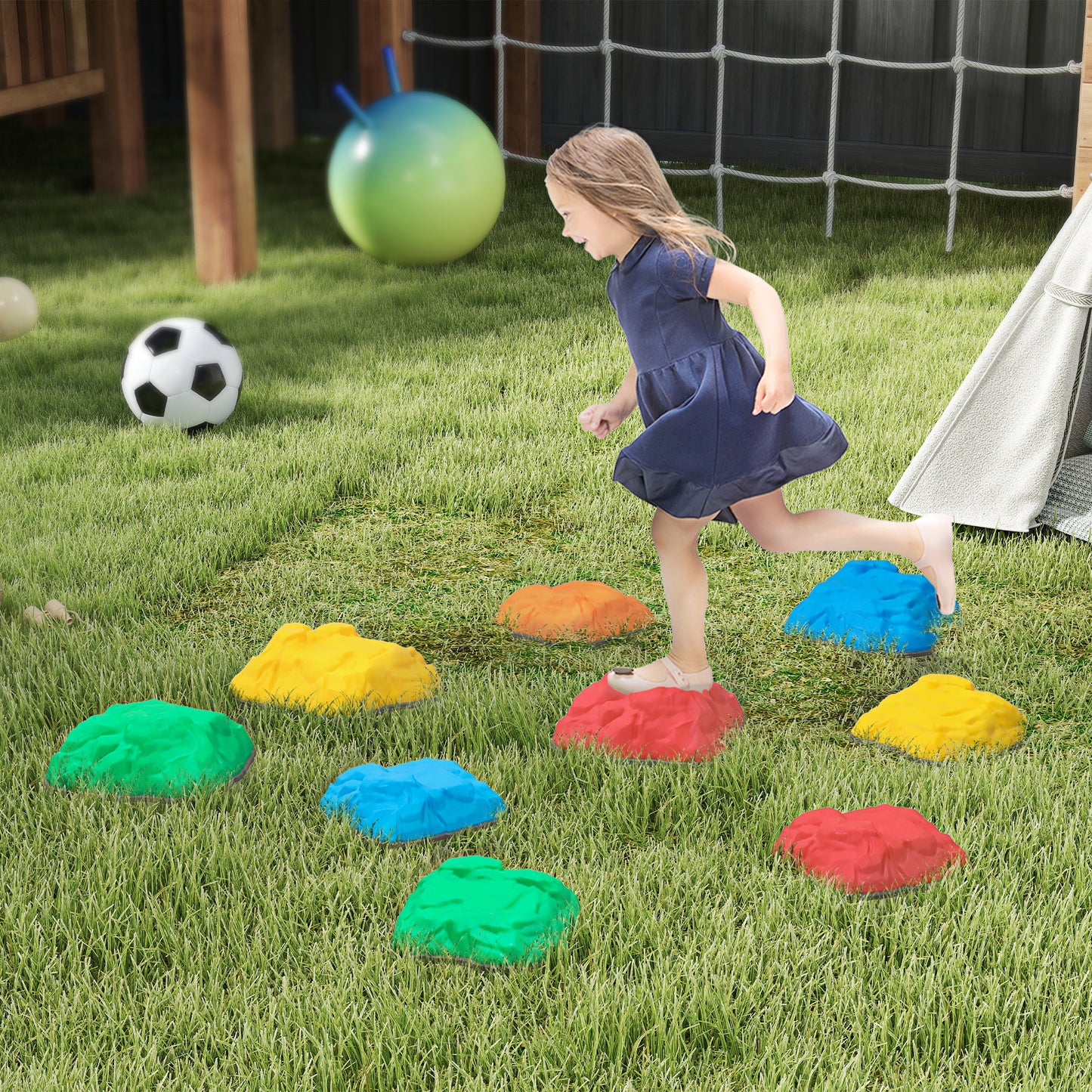 Balance Stepping Stones for Kids with Non-Slip Bottom