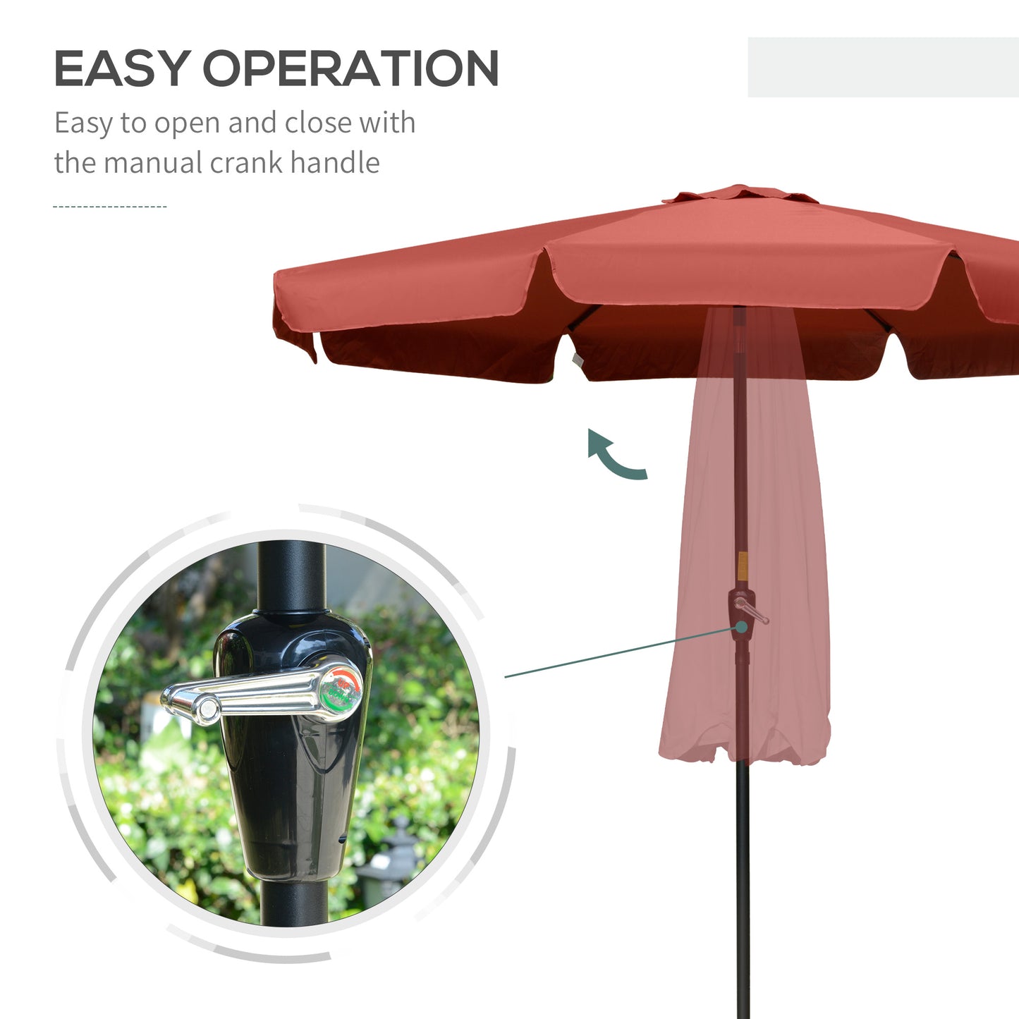 2.7m Patio Parasol Garden Umbrellas Outdoor Sun Shade Table Umbrella