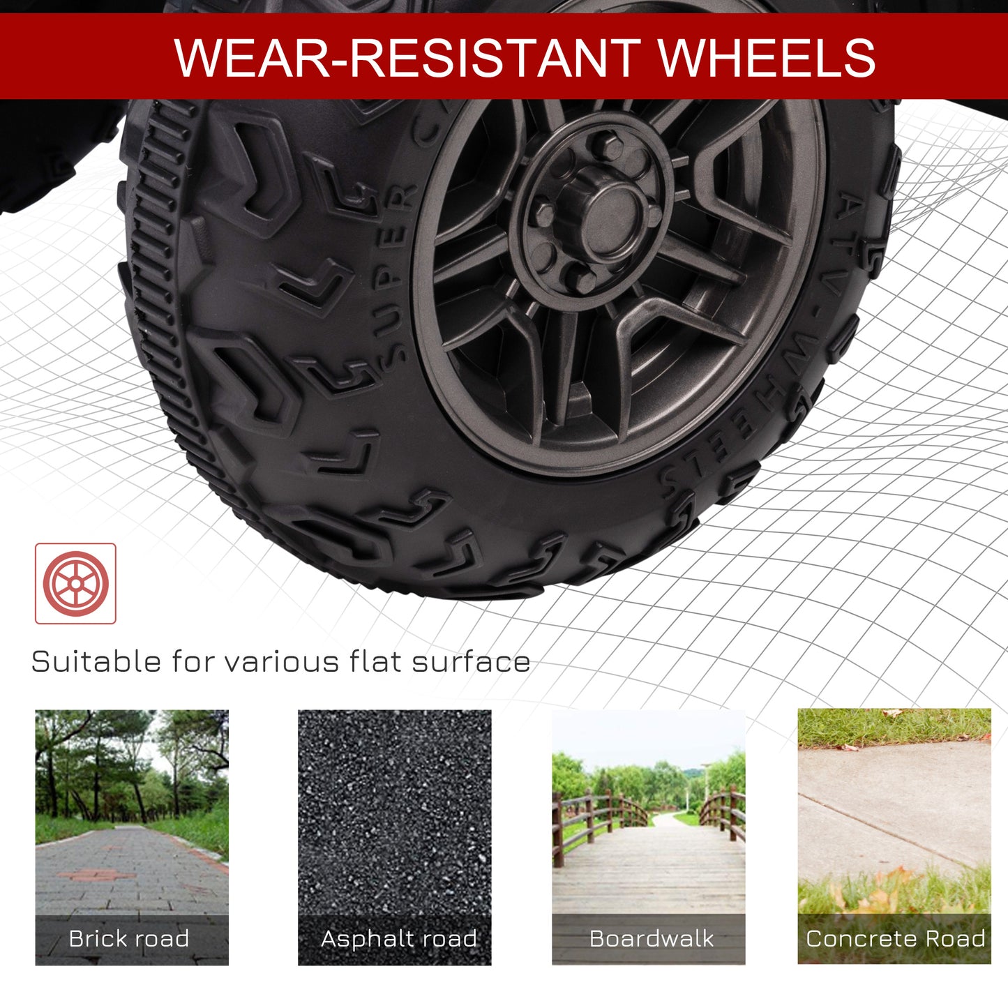 12V Kids Quad Bike with Forward, Reverse Functions