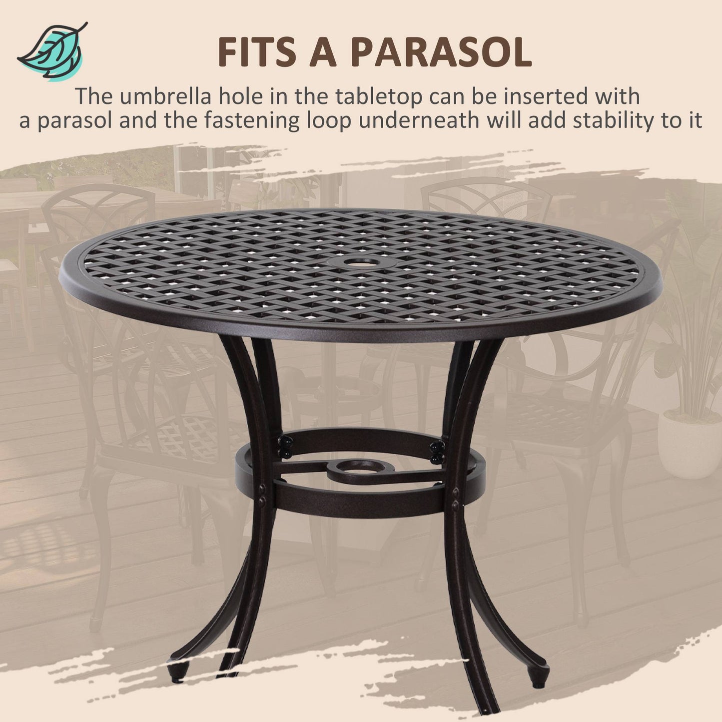 5 Pieces Garden Dining Set for 4