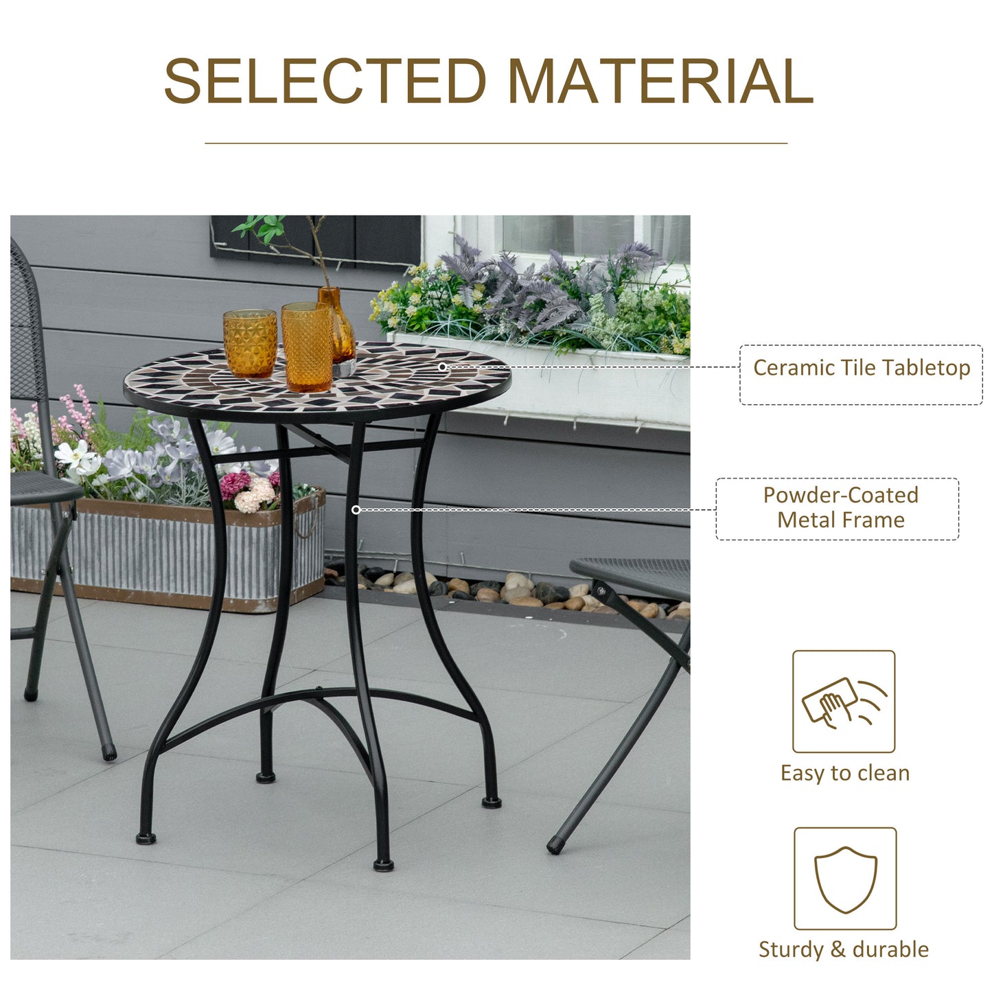 Φ60cm Mosaic Outdoor Patio Table