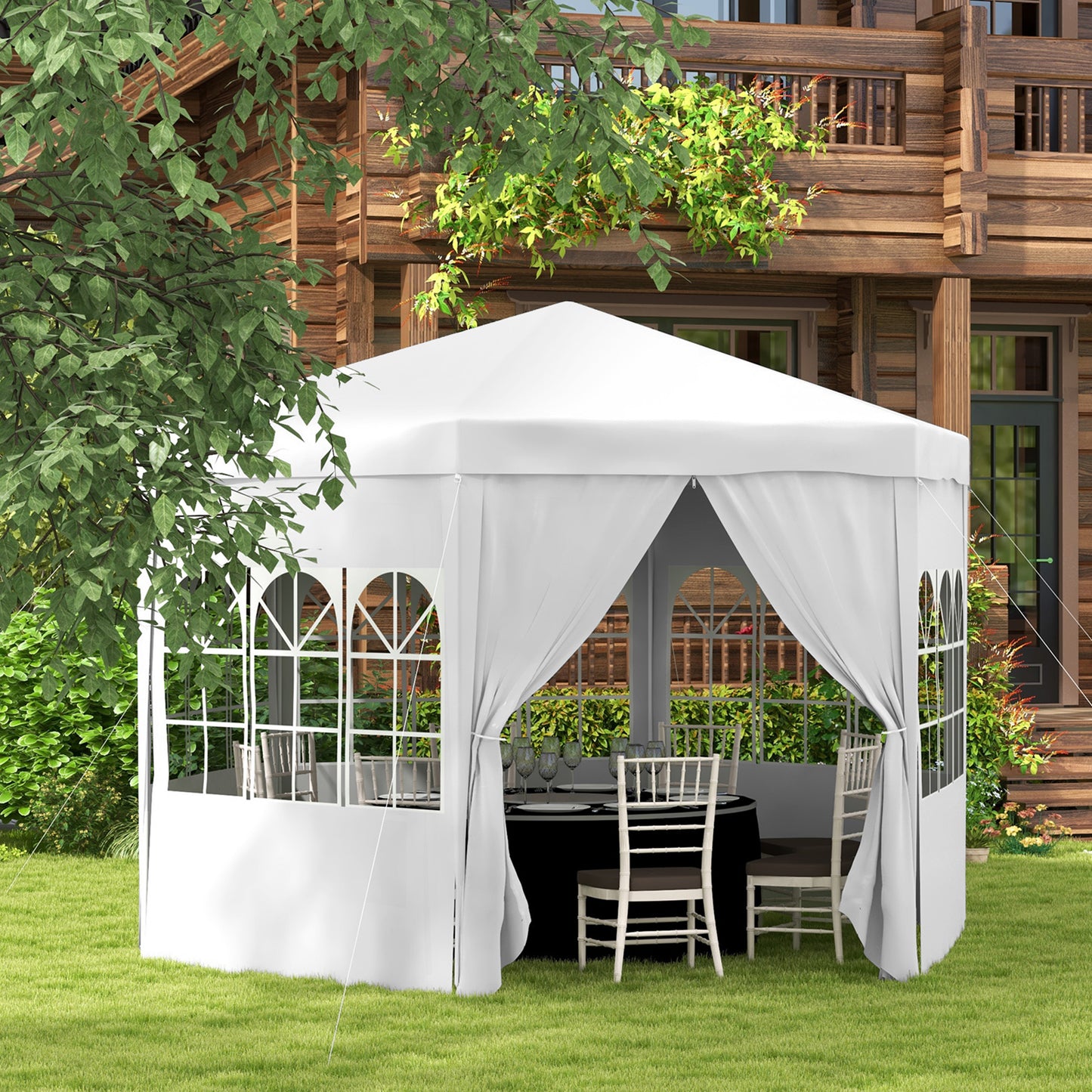 4 m Party Tent Wedding Gazebo Outdoor Waterproof PE Canopy Shade