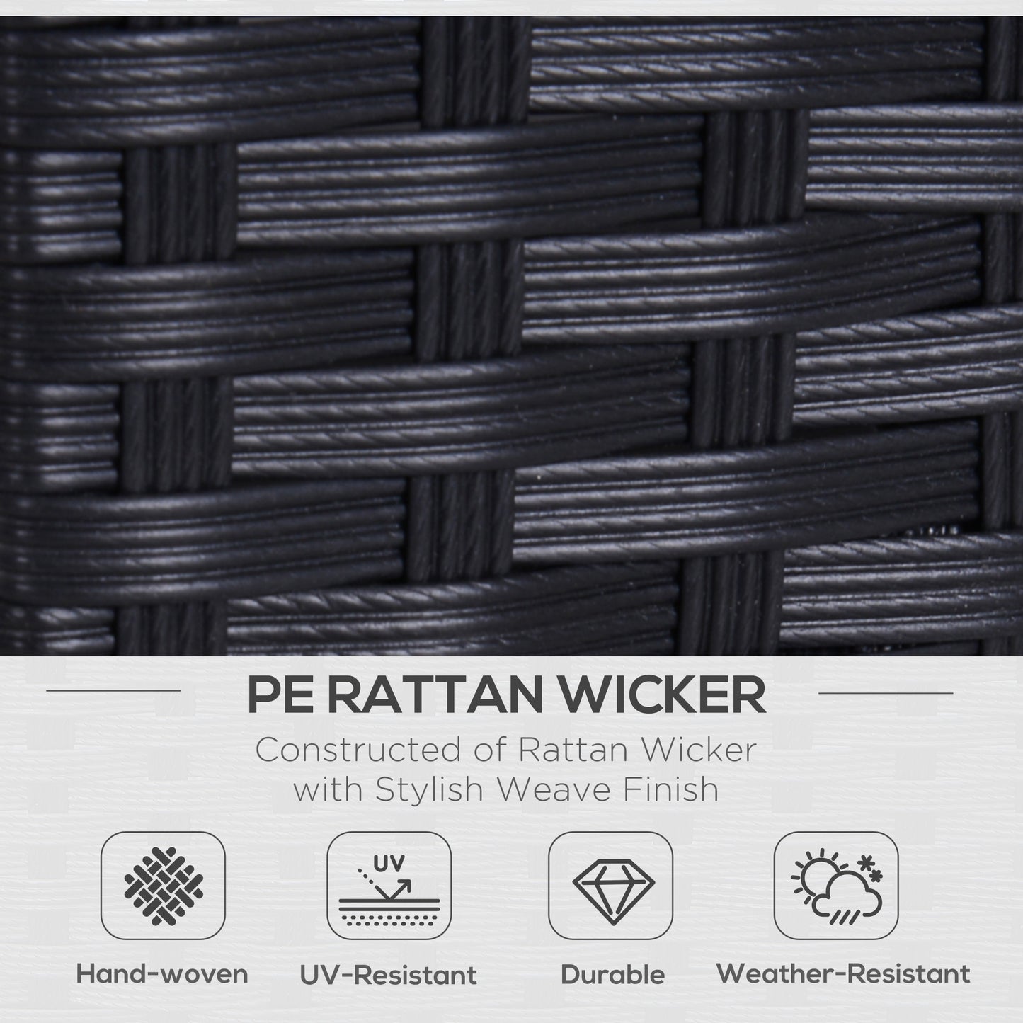 Rattan Sofa, 2 Seater Garden Furniture with Soft Padded Cushion (4)
