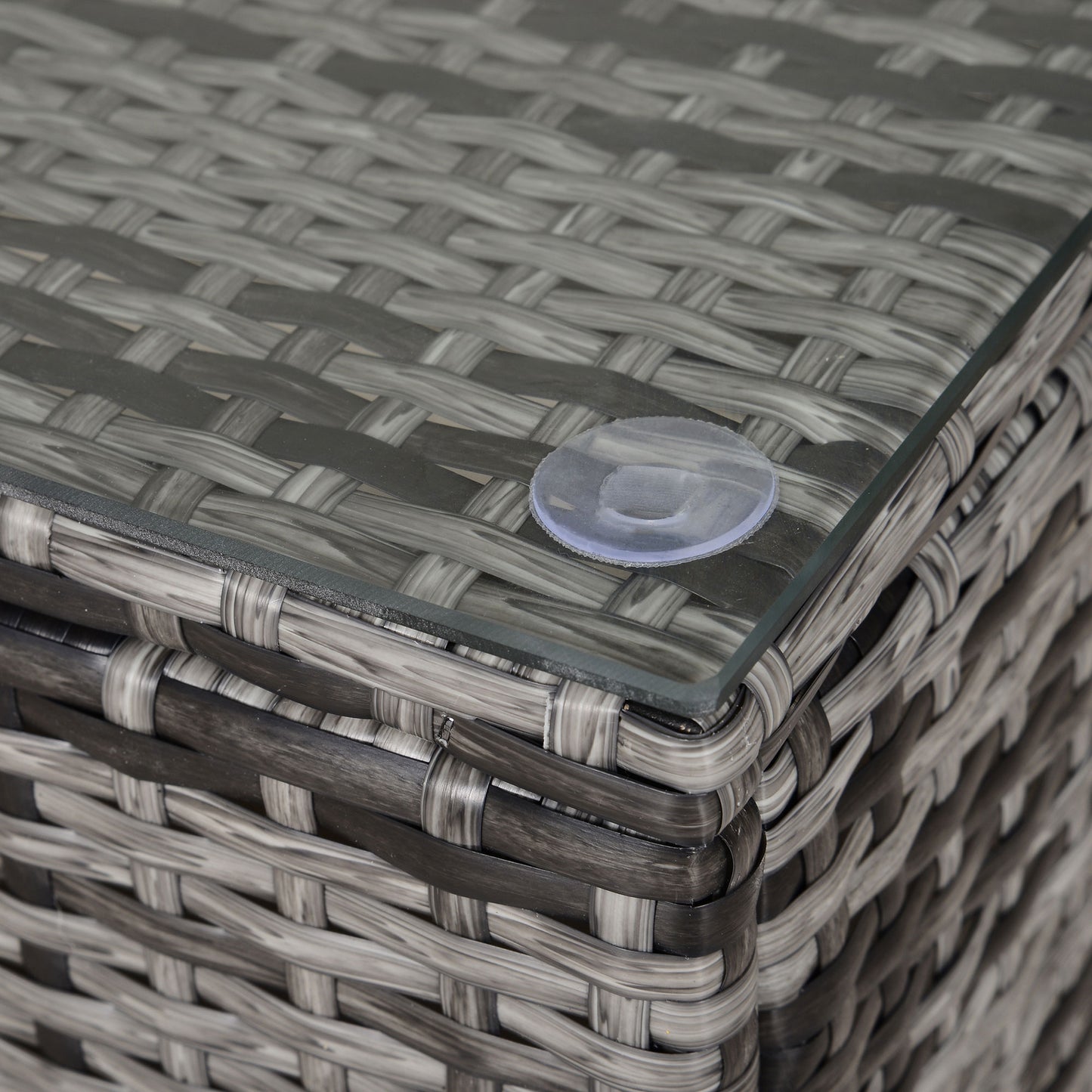 PE Rattan Garden Coffee Table, with Glass Table Top