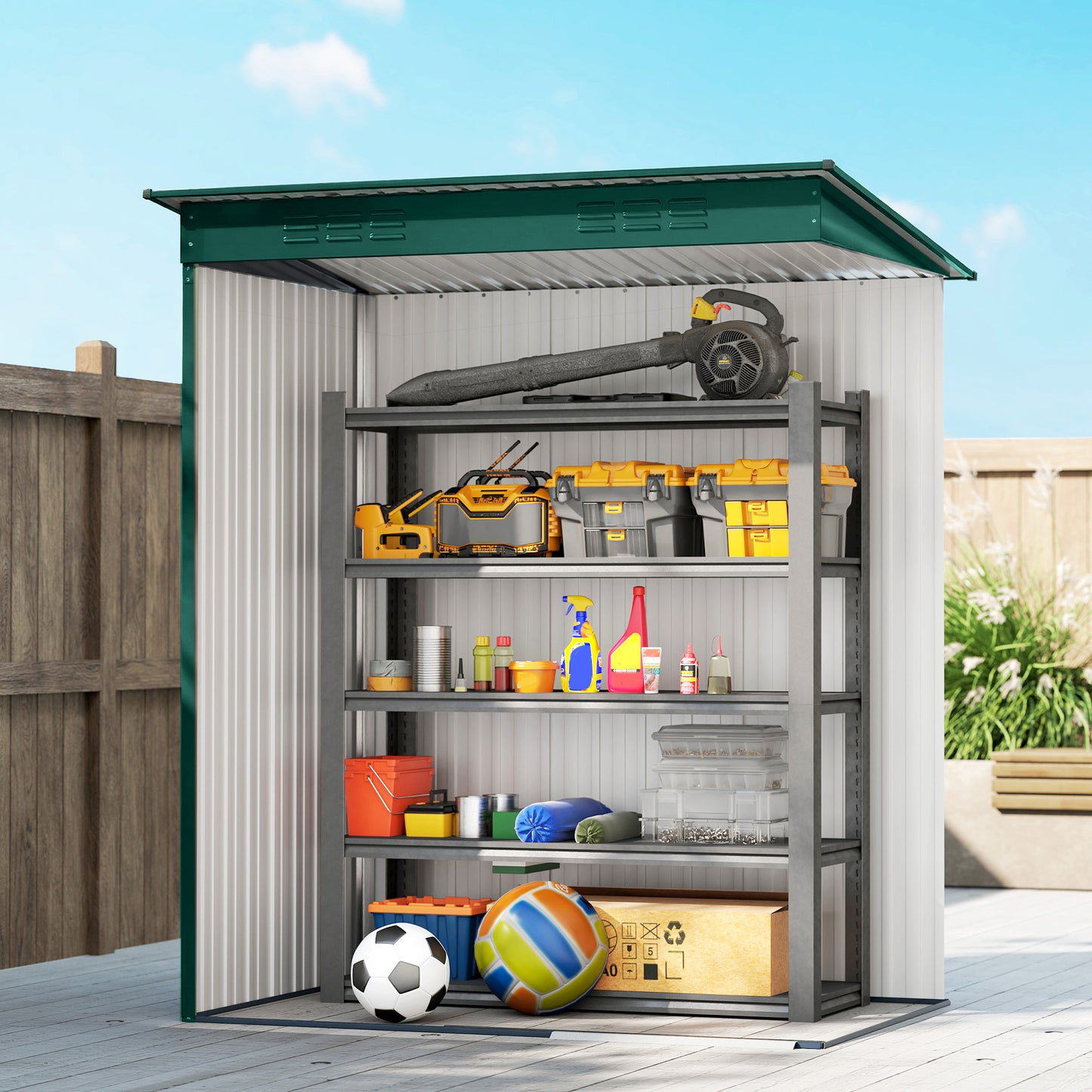 5 x 3.5ft Metal Garden Storage Shed with Effortless Assembly