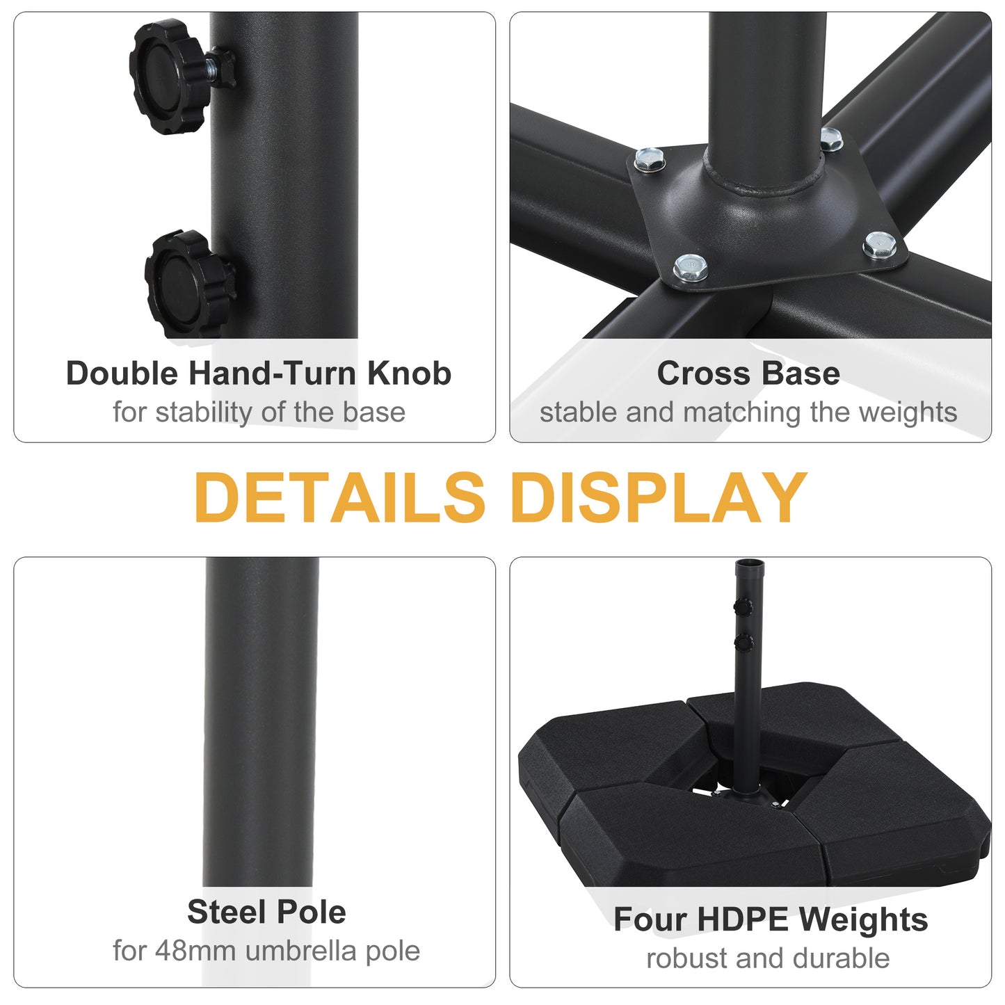 4PCs Fillable Parasol Base Weights