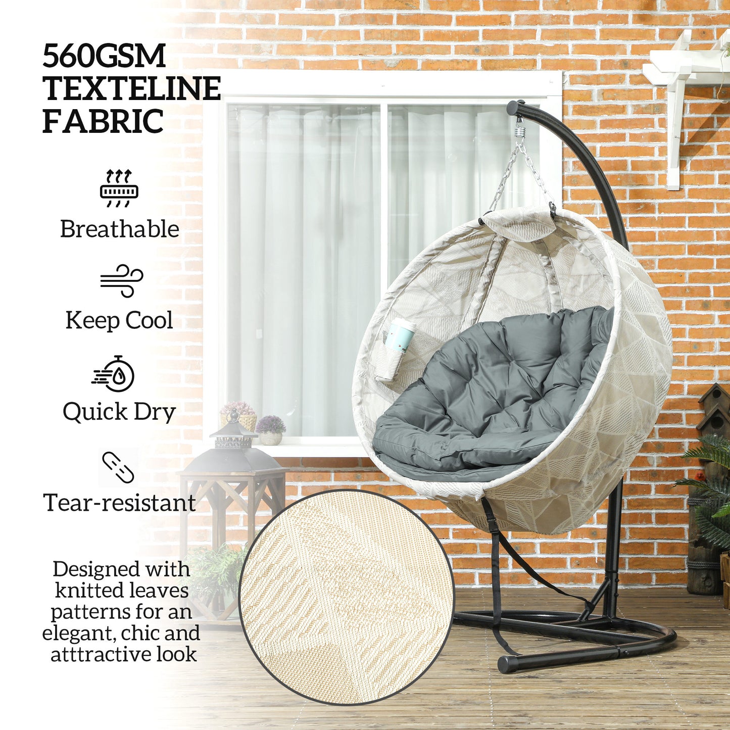 Hanging Egg Chair Outdoor Indoor Garden Swing Chair (2)