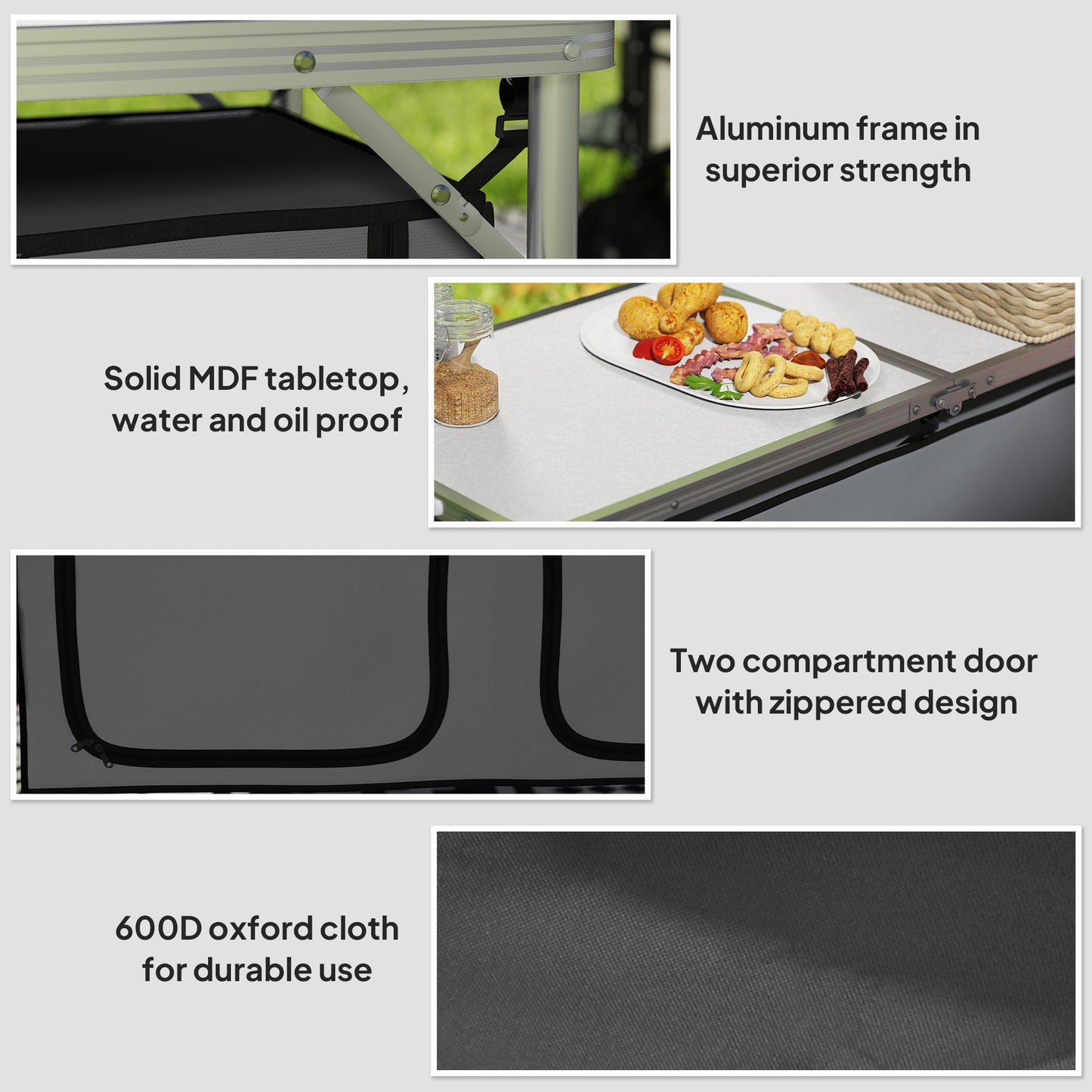 4ft Folding Camping Cupboard Kitchen