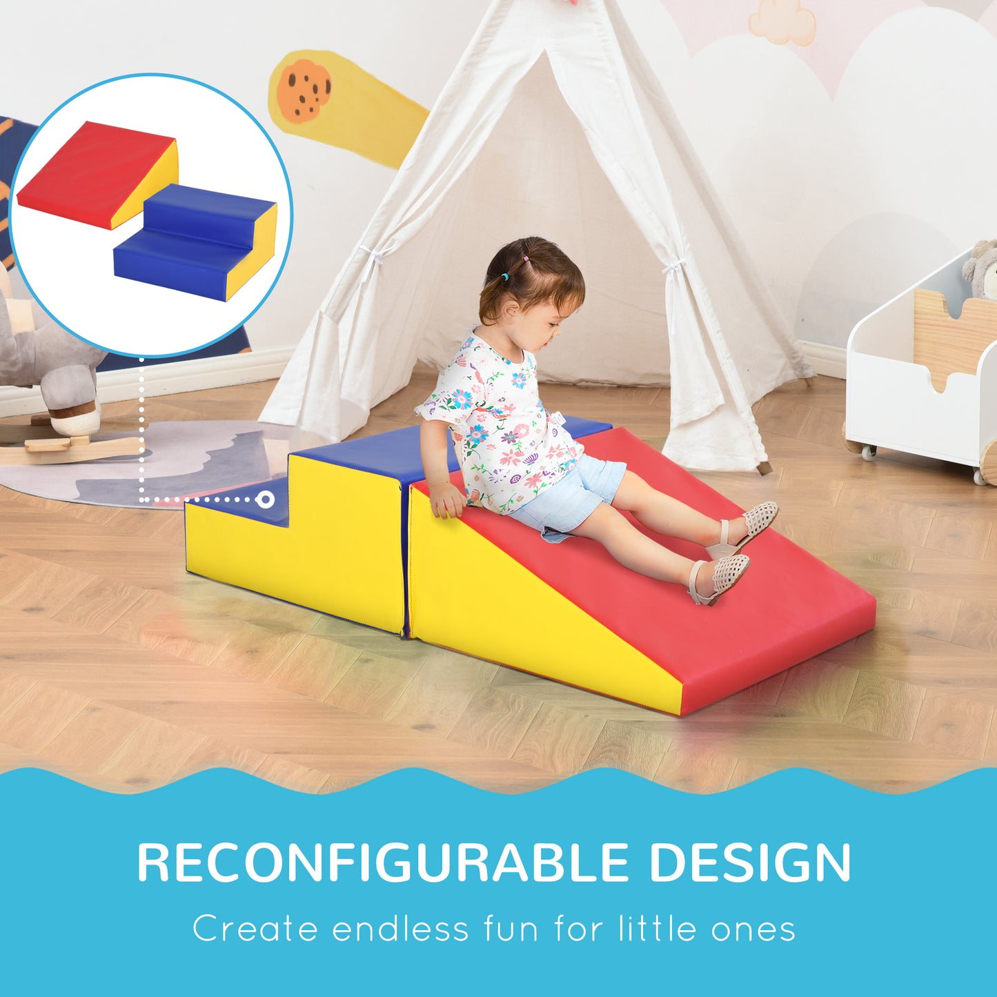 2-Piece Soft Playset for Toddlers, Climbing, Crawling