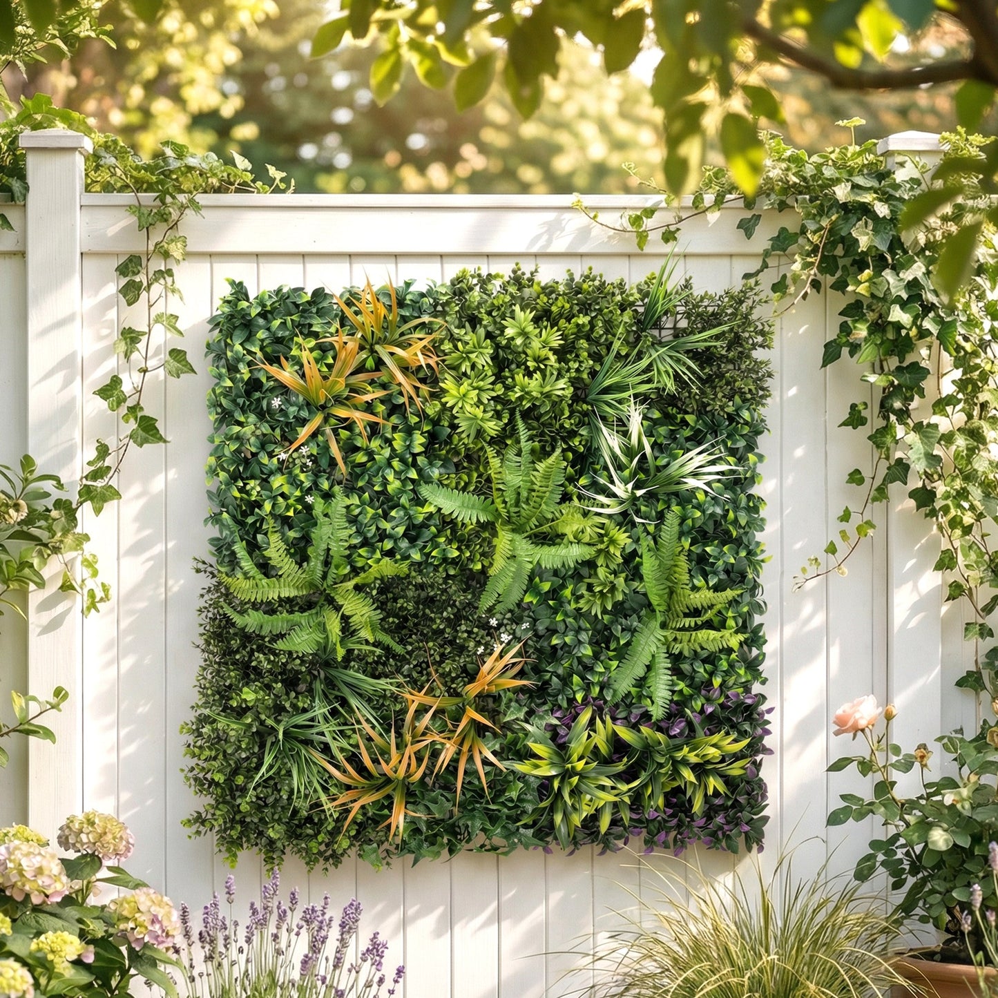 Grass Wall Panels, 100 x 100 cm Artificial Grass Wall Decor