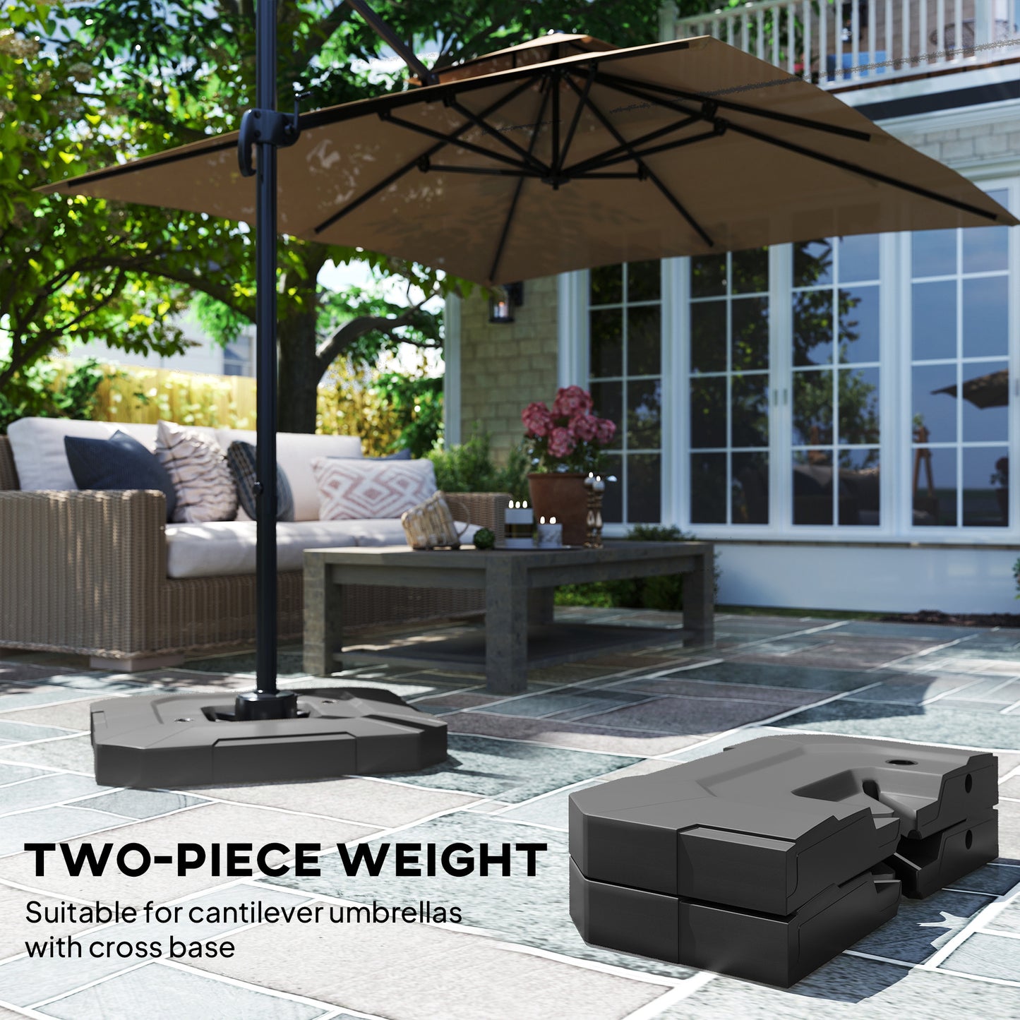 2PCS Umbrella Weights for Cantilever Parasols, Parasol Base Weights