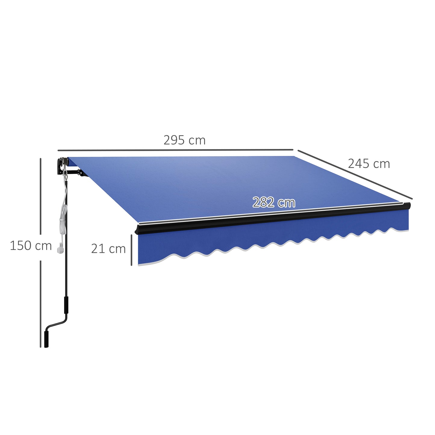3 x 2.5m Electric Awning with LED Light and Remote Controller