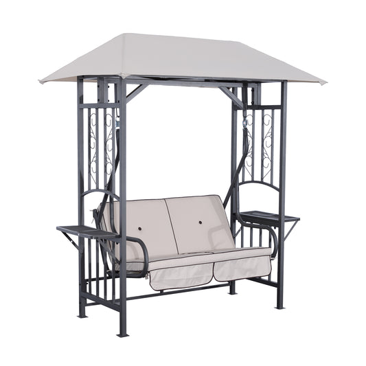 Outdoor Garden 2 Seater Canopy Swing Chair Seat Porch Loveseat
