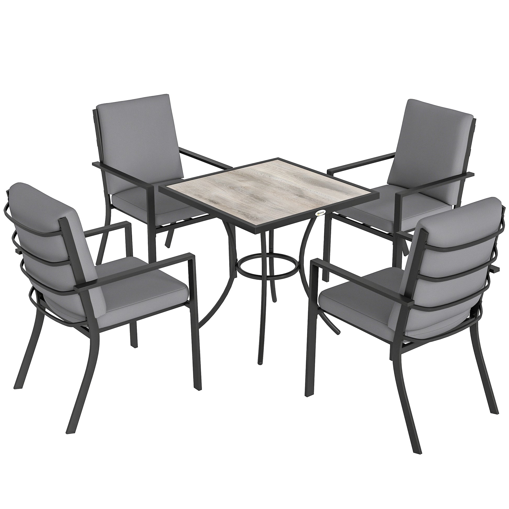 5 Pieces Outdoor Dining Set with Cushions