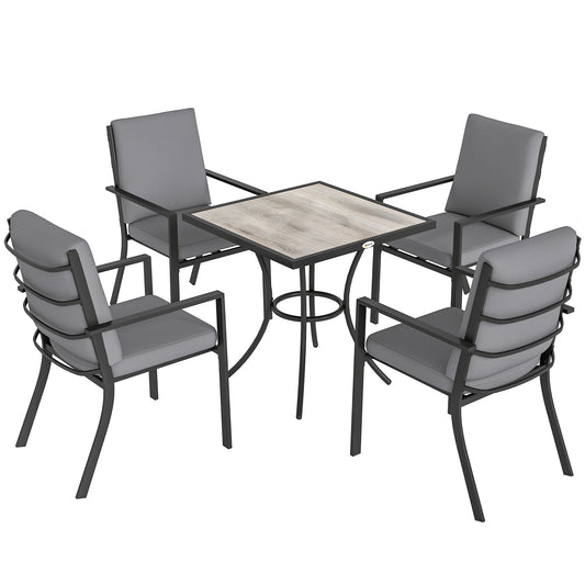 5 Pieces Outdoor Dining Set with Cushions
