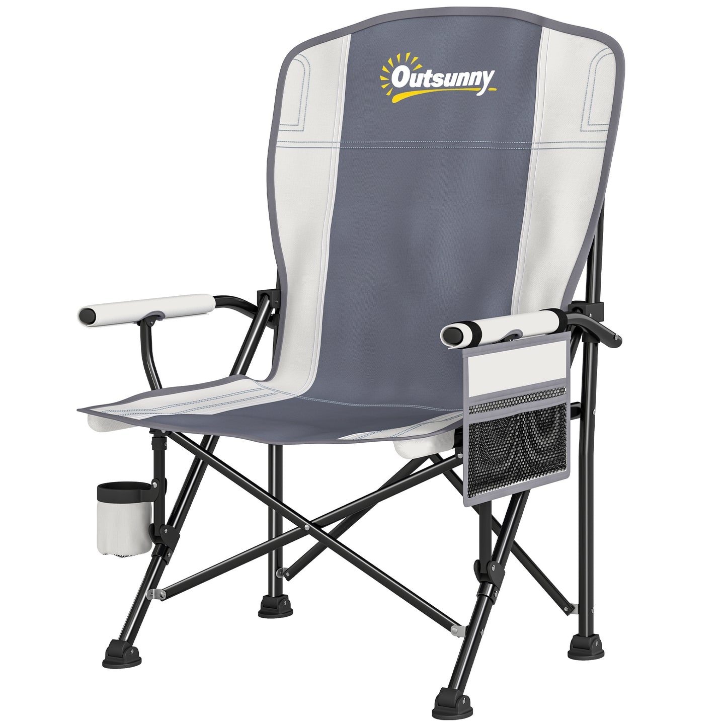 Padded Camping Chair Adults Heavy Duty Folding Chair Side Pocket