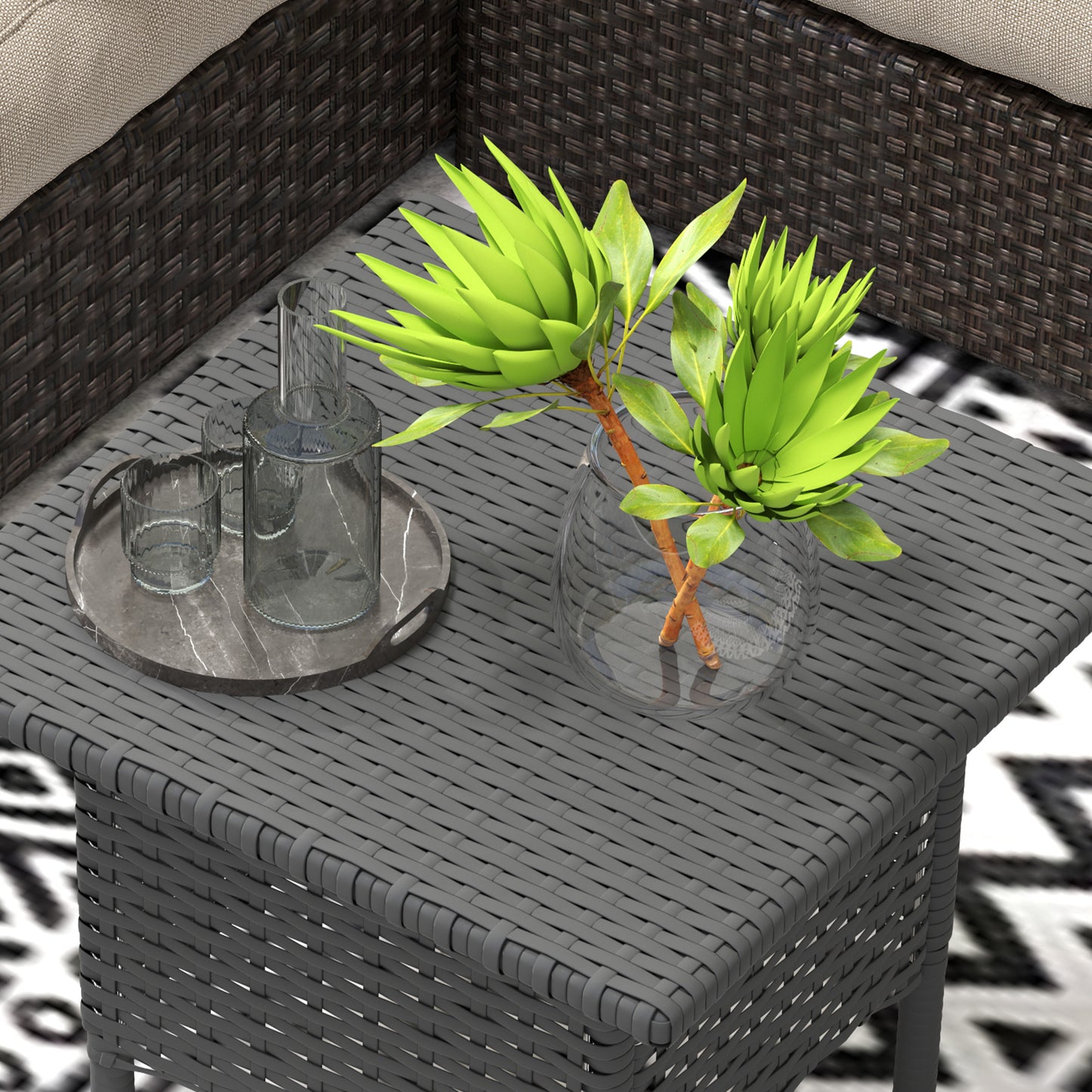 Rattan Side Table, Outdoor Coffee Table (2)