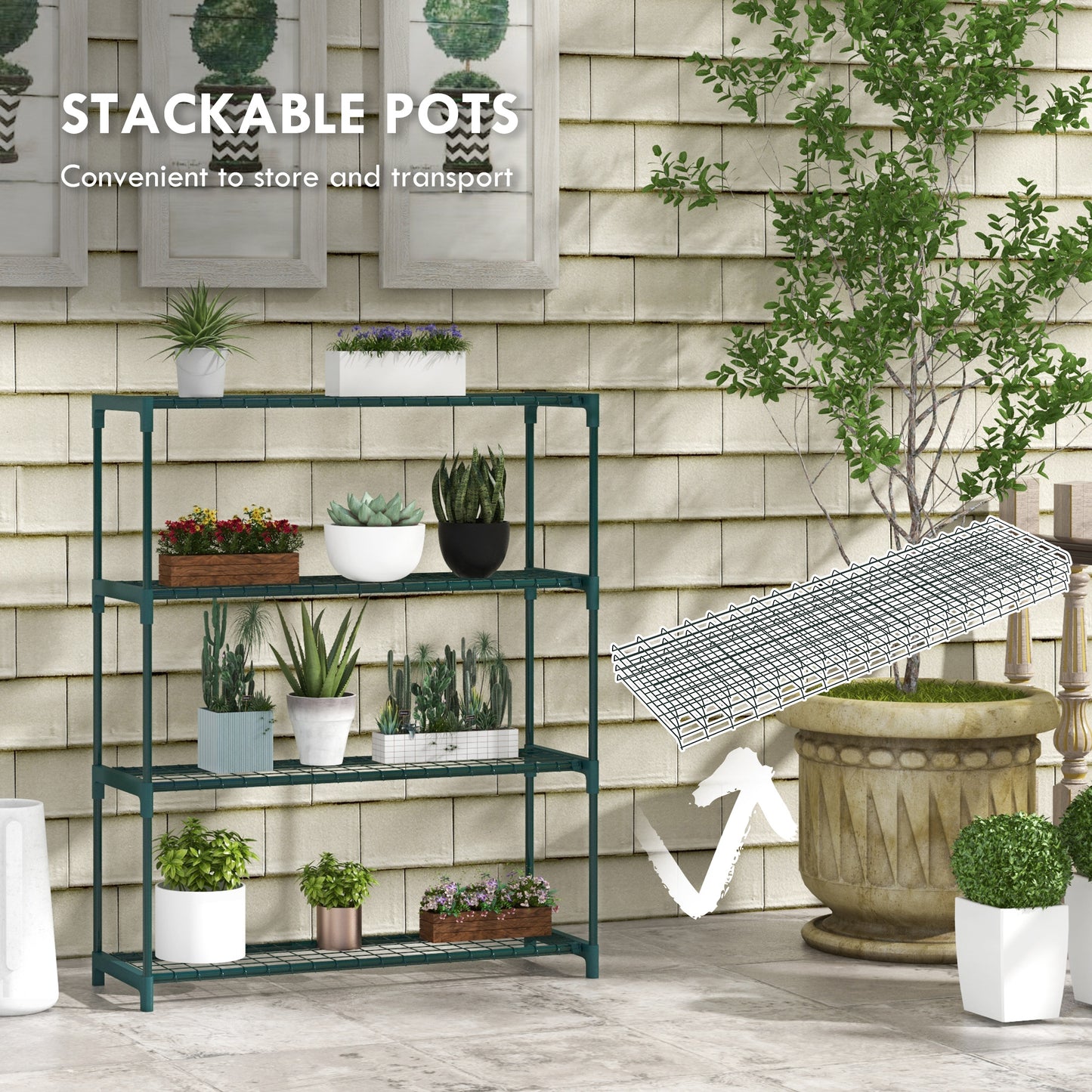 Four-Tier Steel Plant Shelf