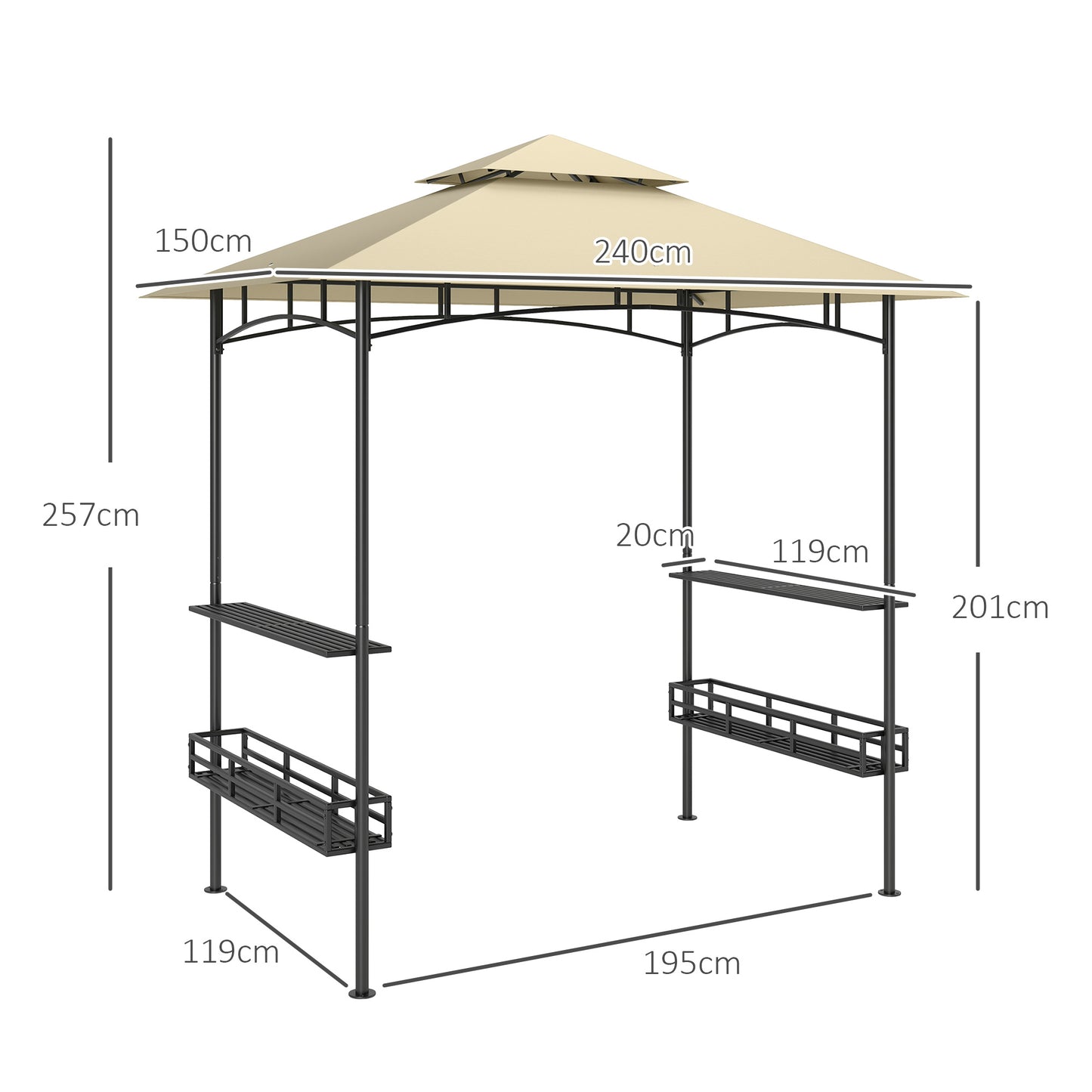 8' x 5' Grill Gazebo Canopy