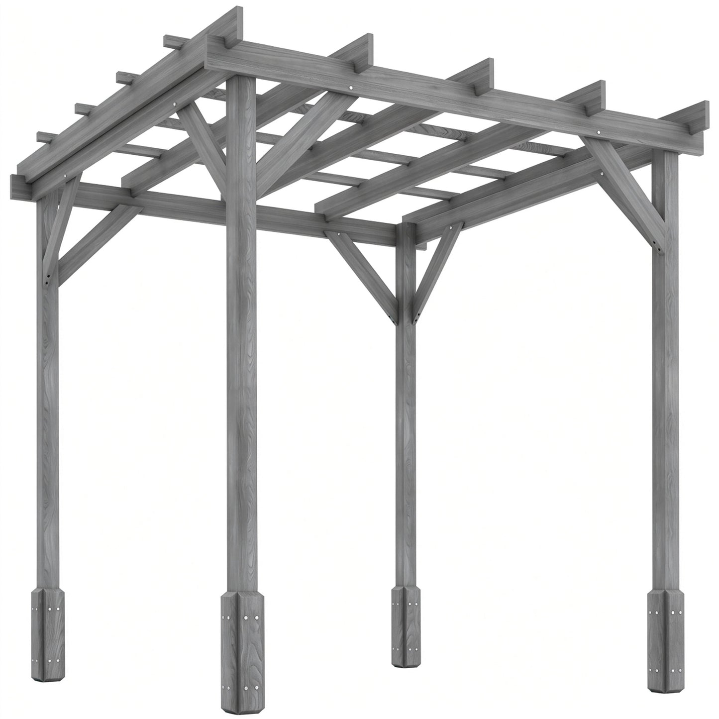 2 x 2m Wooden Pergola Kit, Decorative Garden Gazebo Shelter