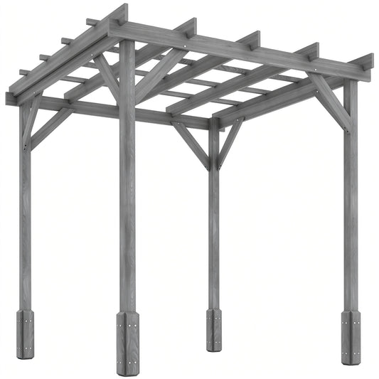 2 x 2m Wooden Pergola Kit, Decorative Garden Gazebo Shelter