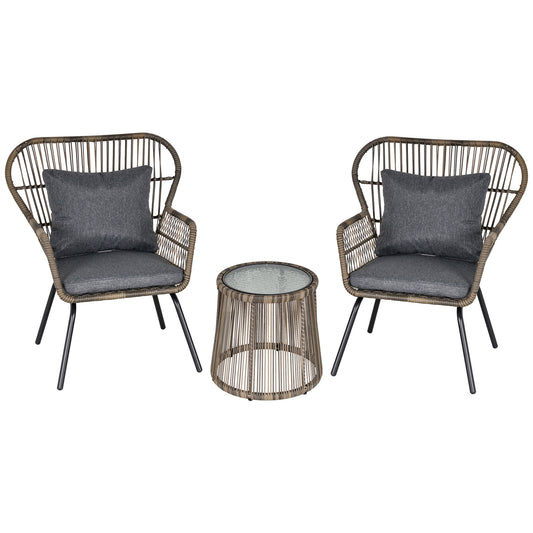 3 Pieces Rattan Bistro Set (1)