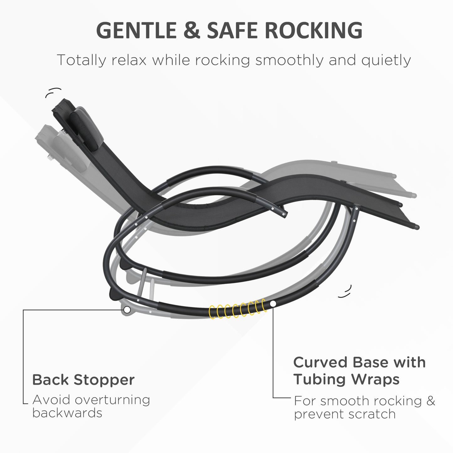Steel Frame Zero Gravity Rocking Chair, with Pillow