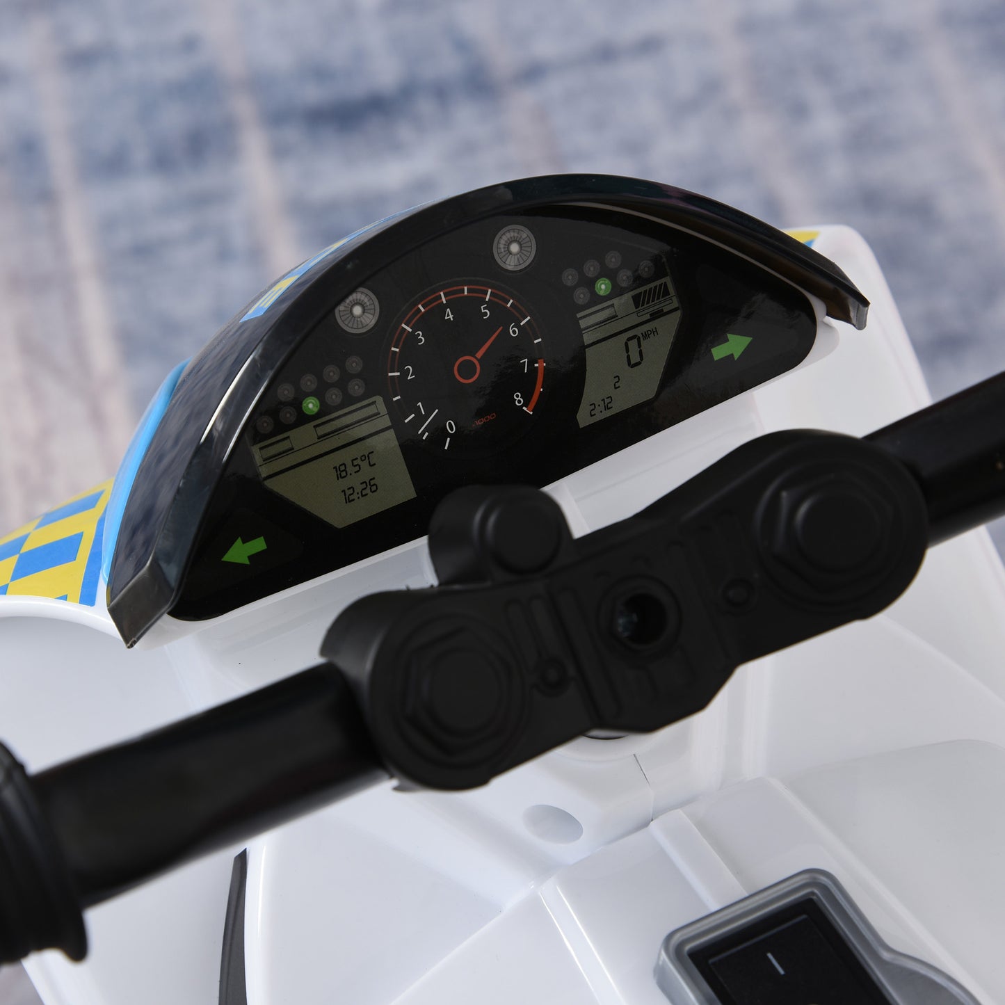 Kids Ride-On Police Bike 3-Wheel Vehicle w/ Music Lights Seat