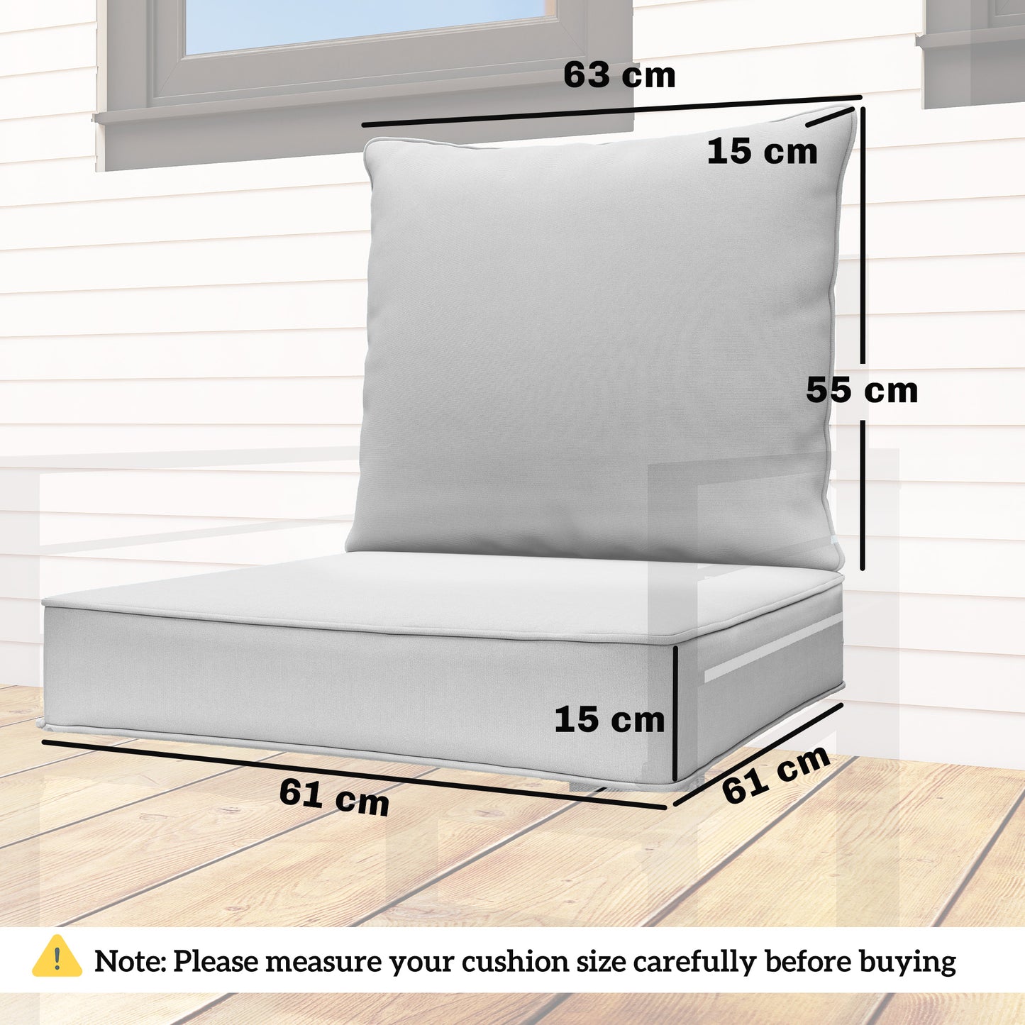 Outdoor Seat and Back Cushion Set
