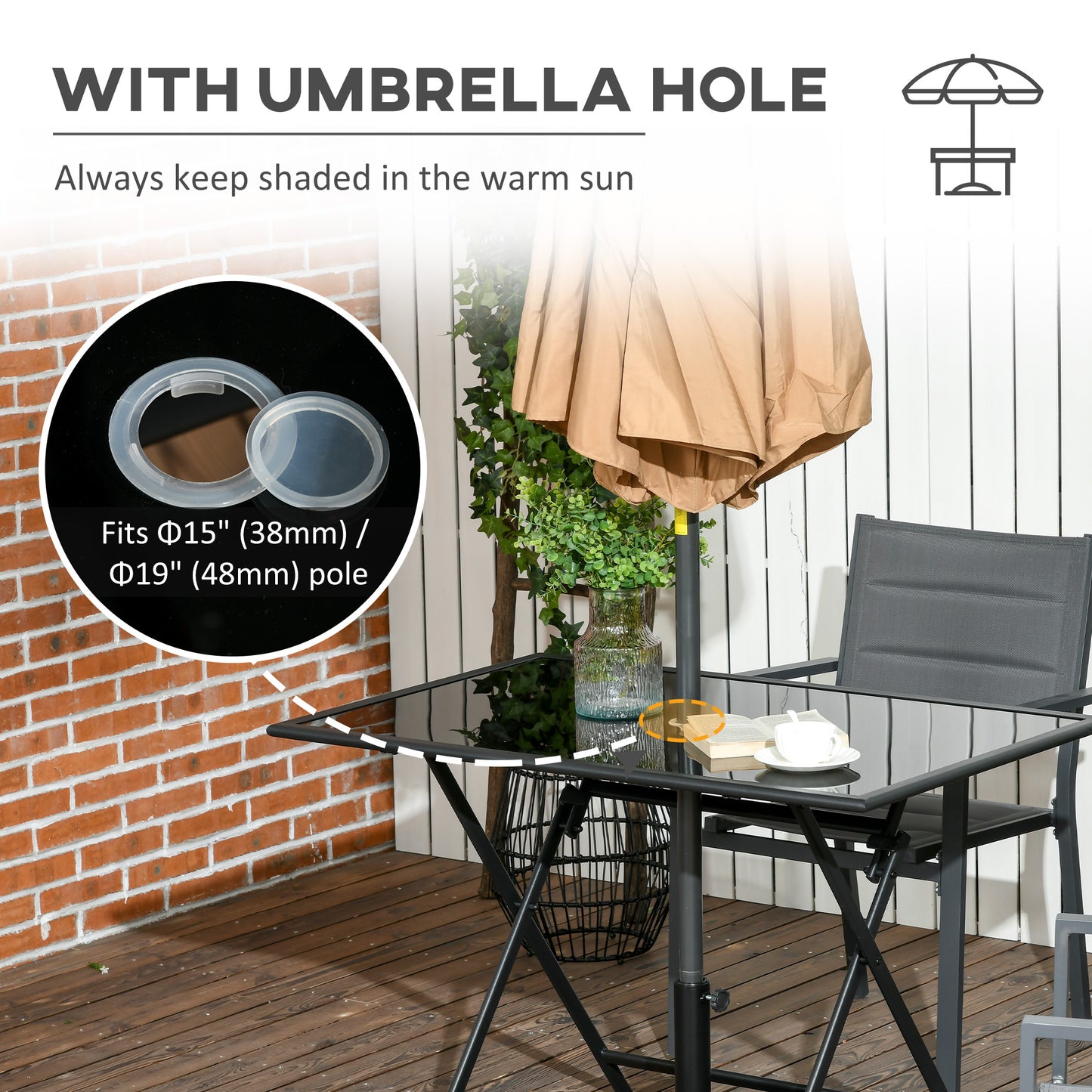 Folding Outdoor Dining Table for 6