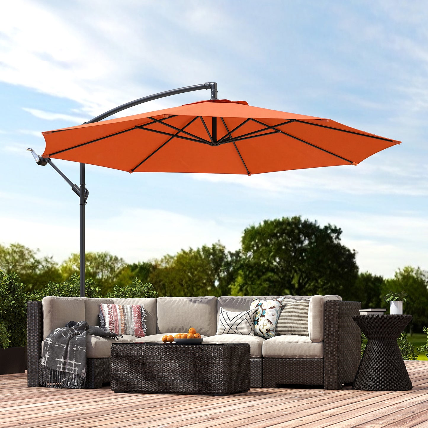 3 m Overhanging Cantilever Parasol, with Cross Base