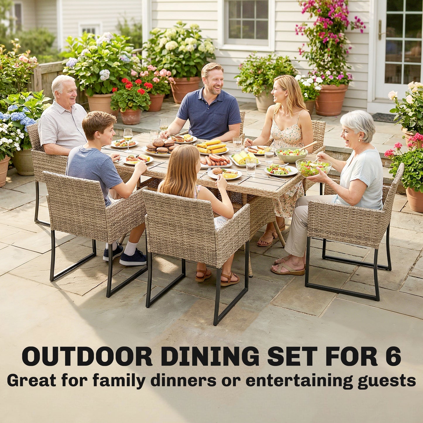 7 Piece Rattan Garden Furniture Set (1)