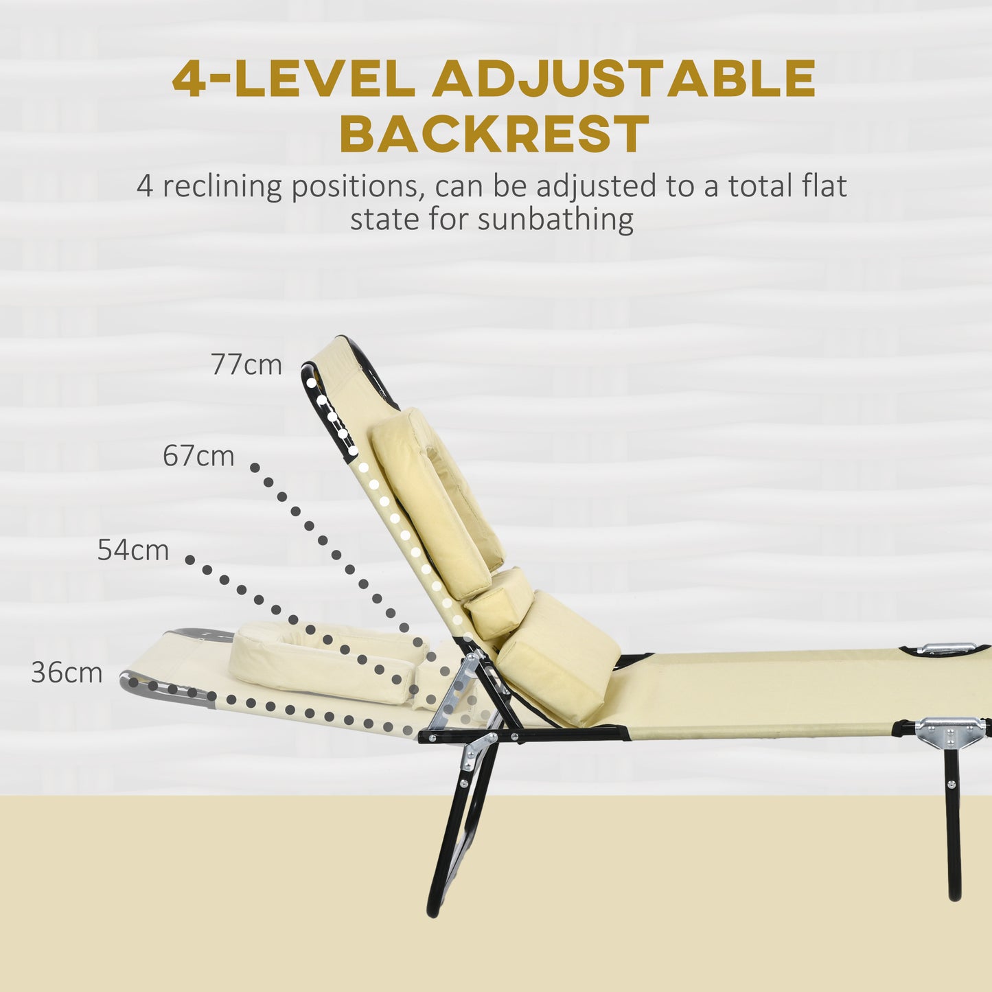 Folding Sun Loungers Set of 2 with Face Hole