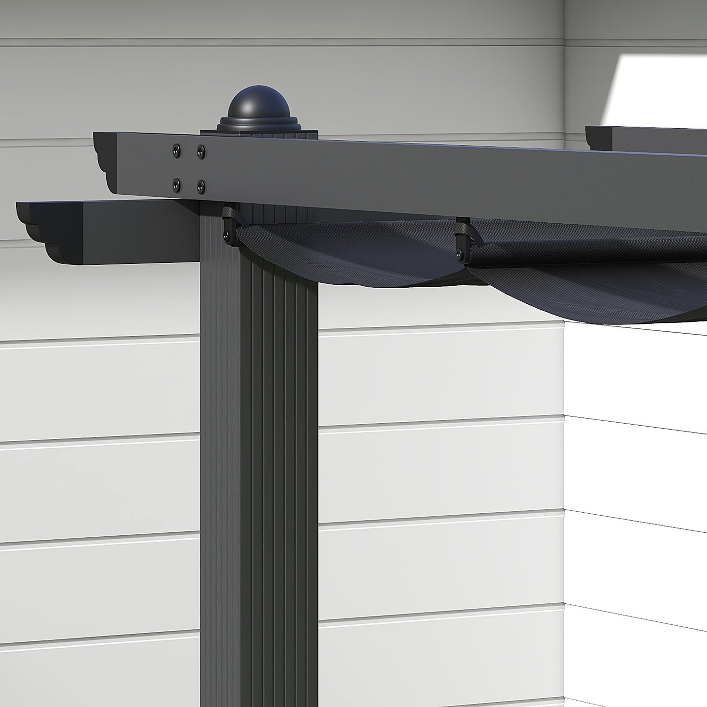 3 x 3m Aluminium Pergola with Retractable Roof and L4 Wind-proof