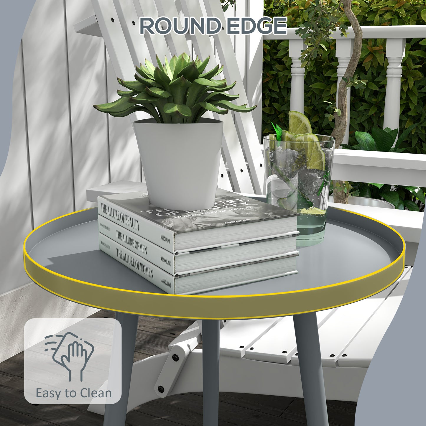 Round Garden Coffee Table, Outdoor Side Table
