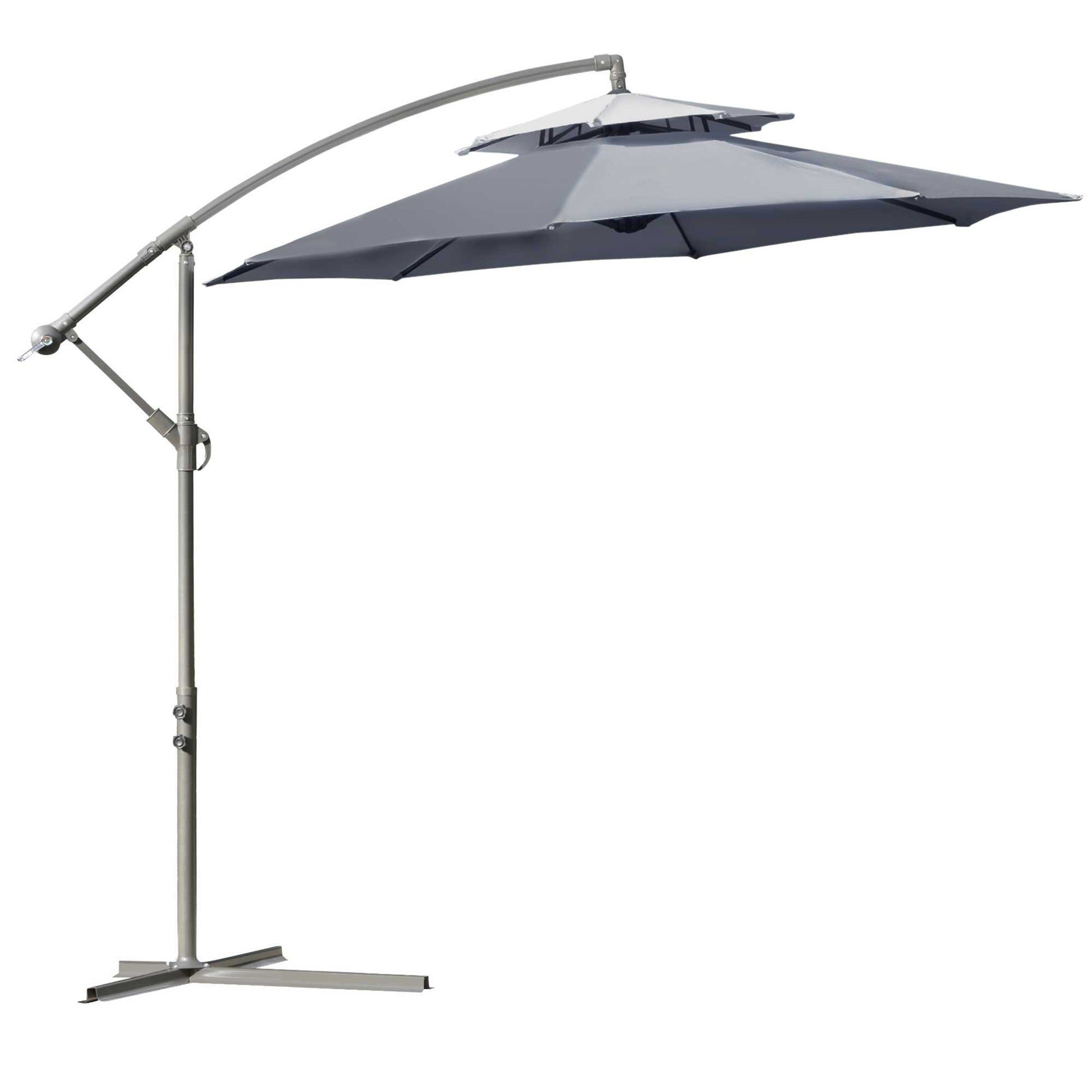 2.7m Garden Banana Parasol Cantilever Umbrella with Crank Handle (1)