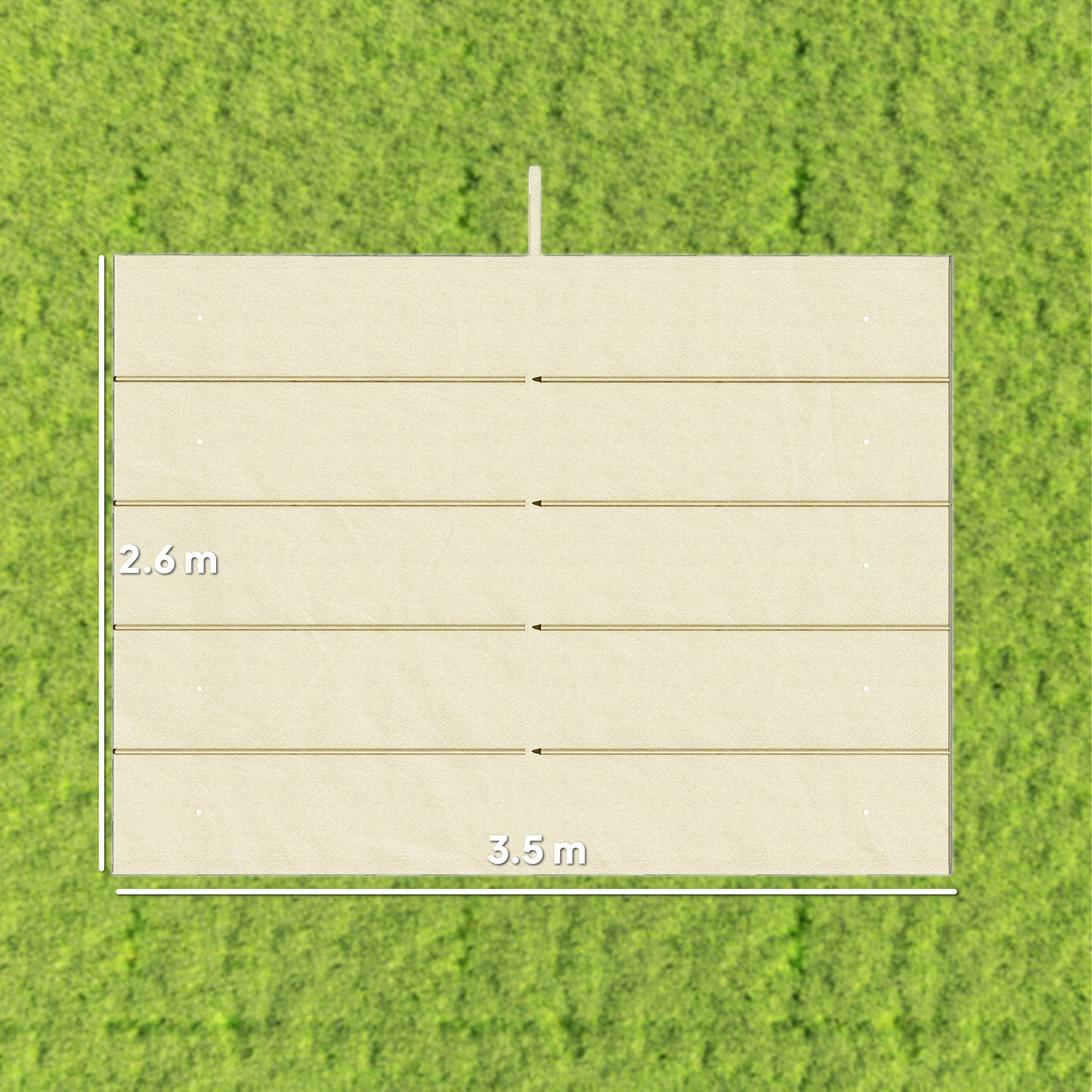 Retractable Pergola Cover, 3.5 x 2.6 m Replacement Canopy Fabric