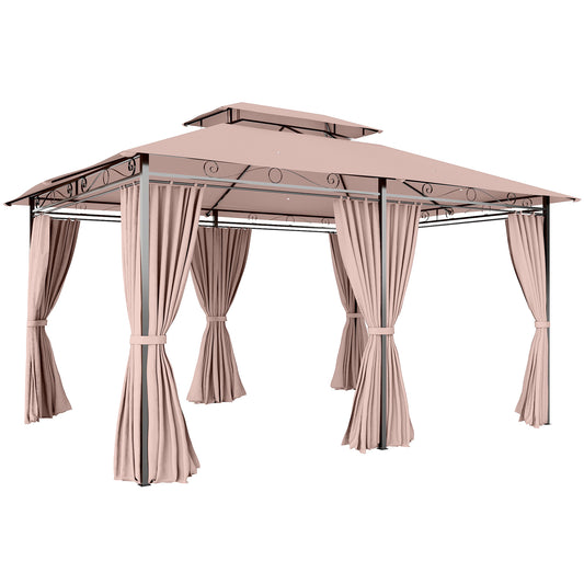 4m x 3(m)Garden Gazebo, Double Roof Outdoor Gazebo Canopy Shelter (1)