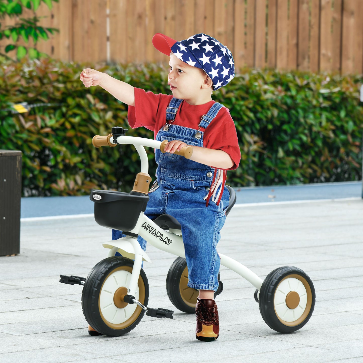 Kids Trike, Tricycle, with Adjustable Seat, Basket, Bell