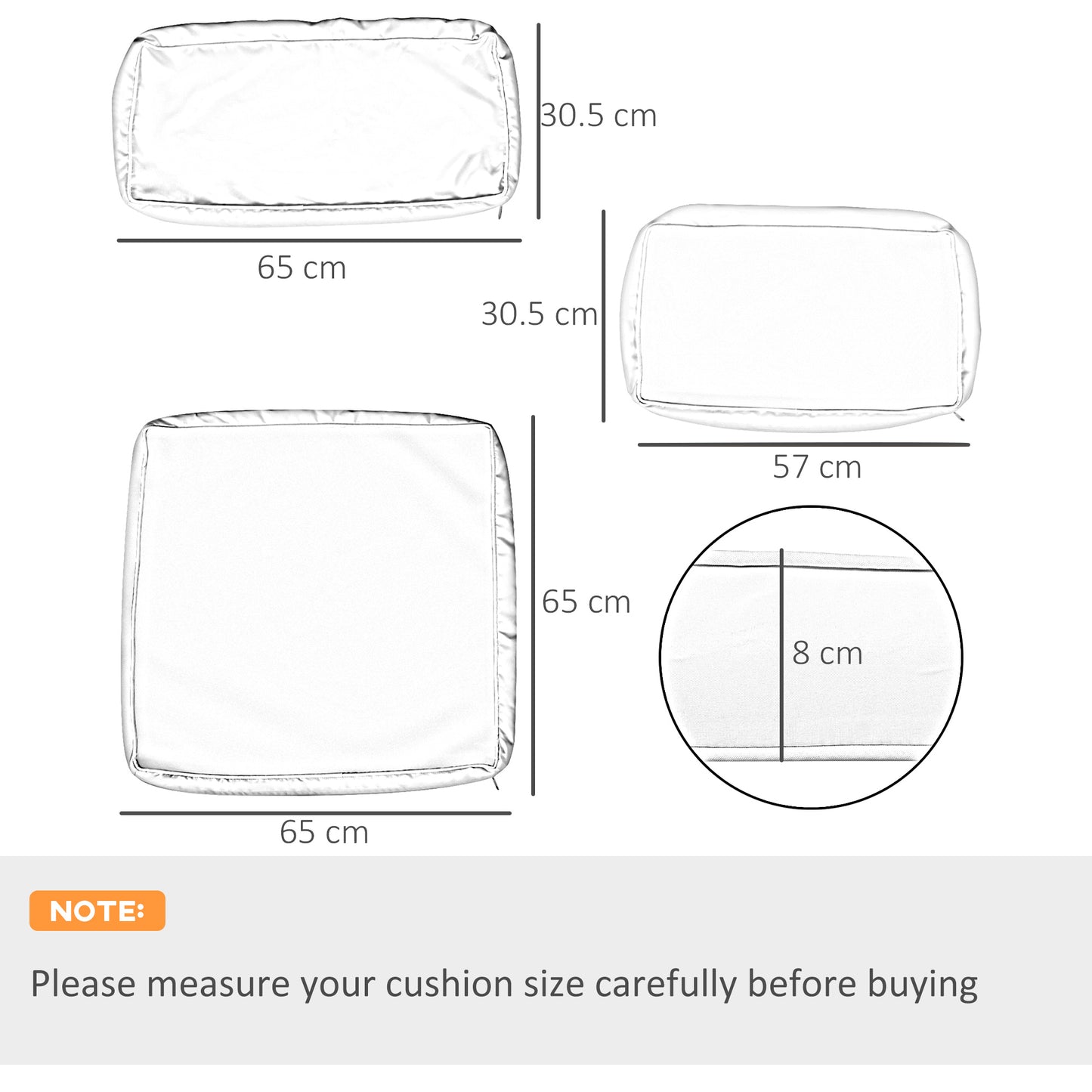14 Pcs Outdoor Cushion Set