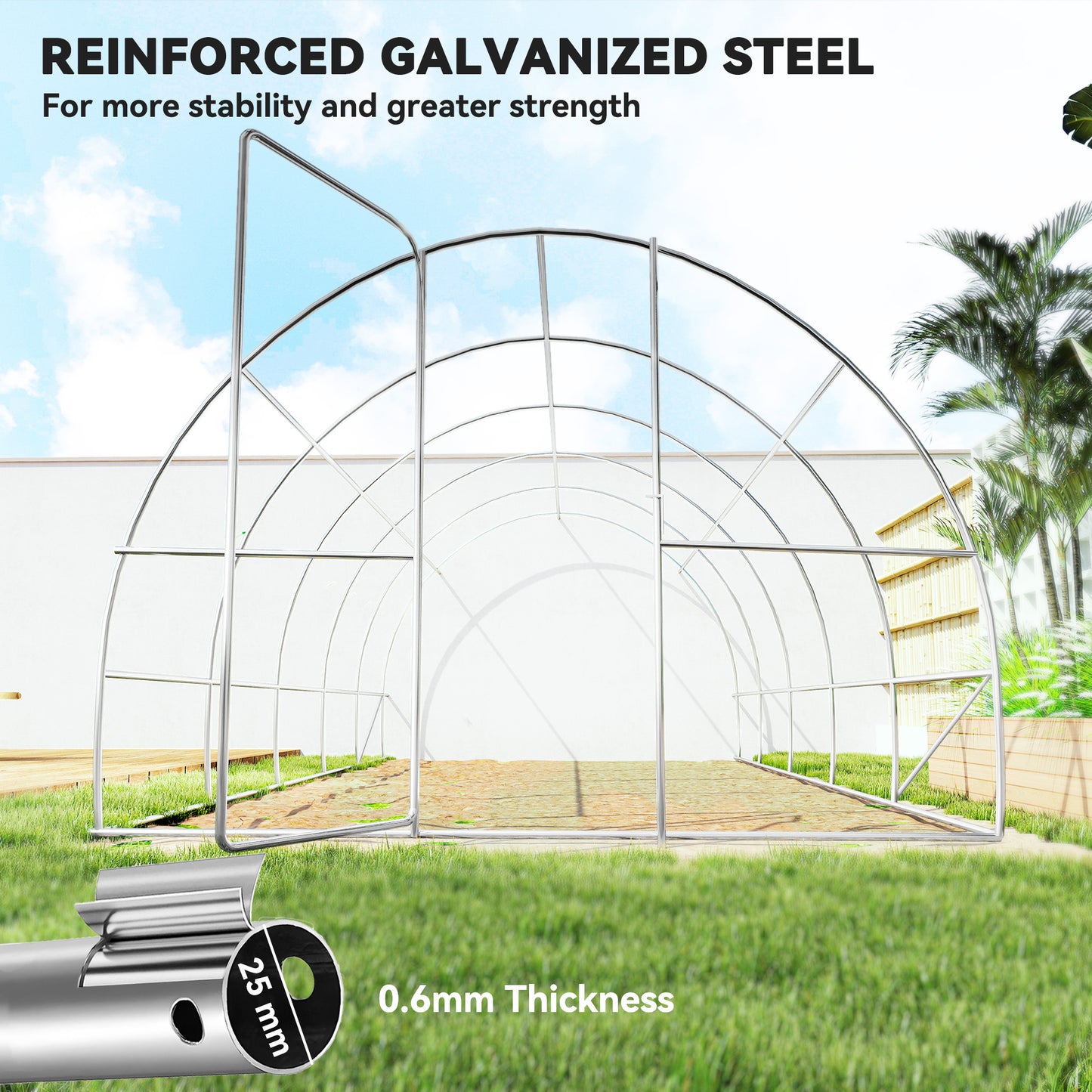 Large Polytunnel Walk In Greenhouse